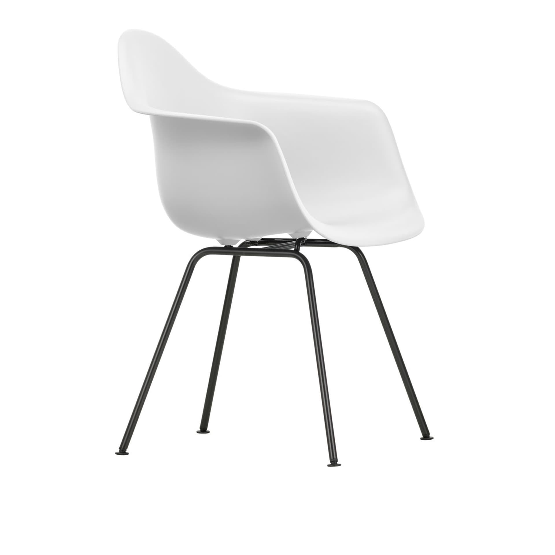 Vitra - Eames RE Plastic Armchair DAX 85 Cotton White, Basic Dark Base - Spisestoler - Charles & Ray Eames - Hvit - Metall/Plast