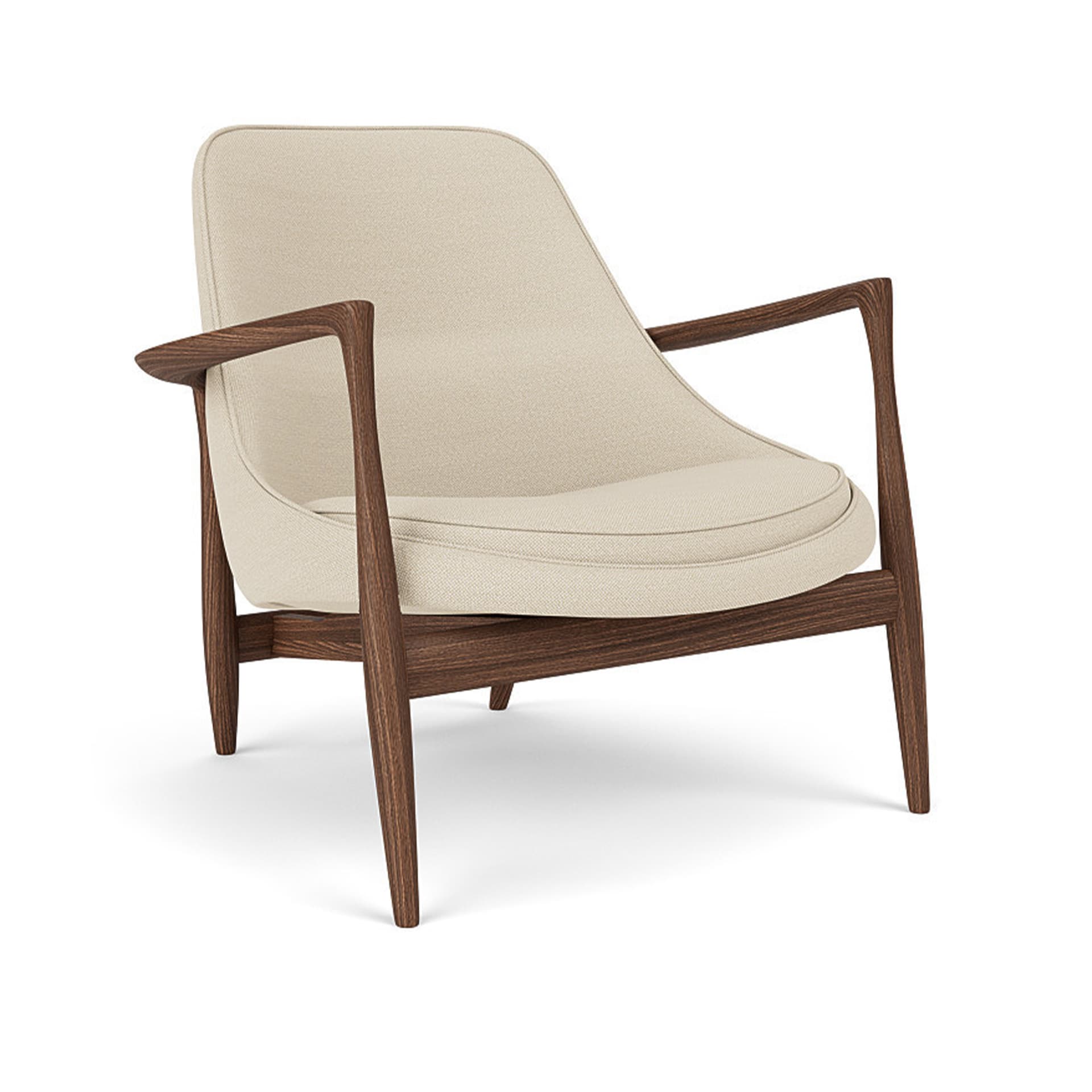 Audo Copenhagen - Elizabeth Lounge Chair Walnut / Hallingdal 0200 - Lenestoler - Ib Kofod-Larsen - Beige - Tre/Tekstilmateriale/Skum