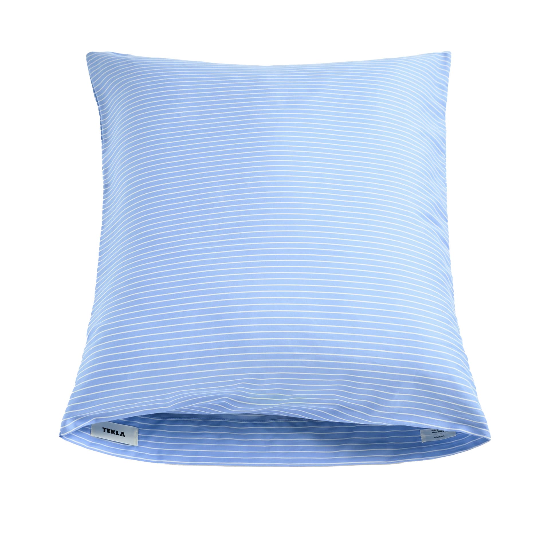 Tekla - Sateen Polo Stripes örngott 50 x 60 cm - Putetrekk - Blå - Bomull