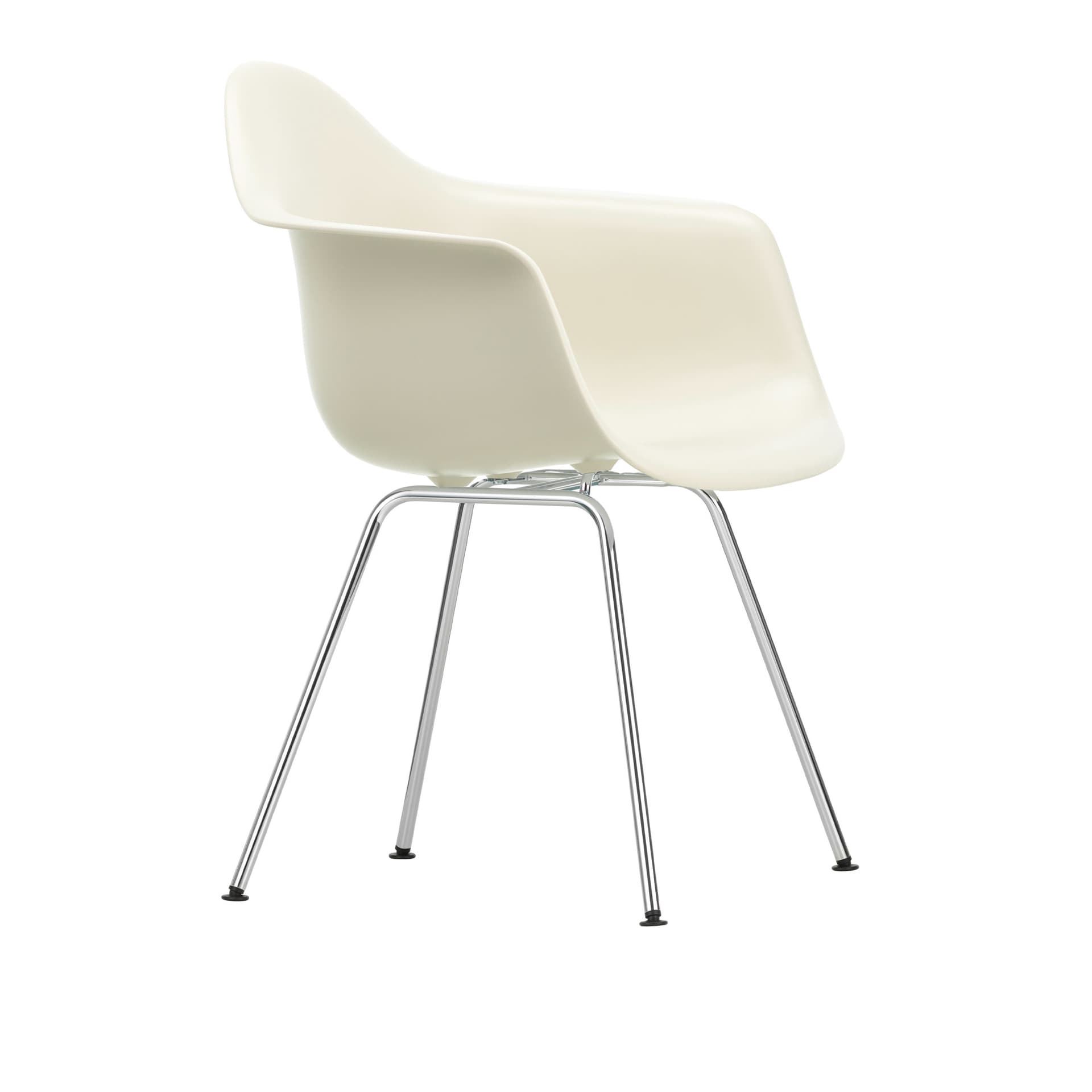Vitra - Eames Plastic Armchair DAX - 11 Pebble - Chrome Base - Spisestoler - Charles & Ray Eames - Hvit - Metall/Plast