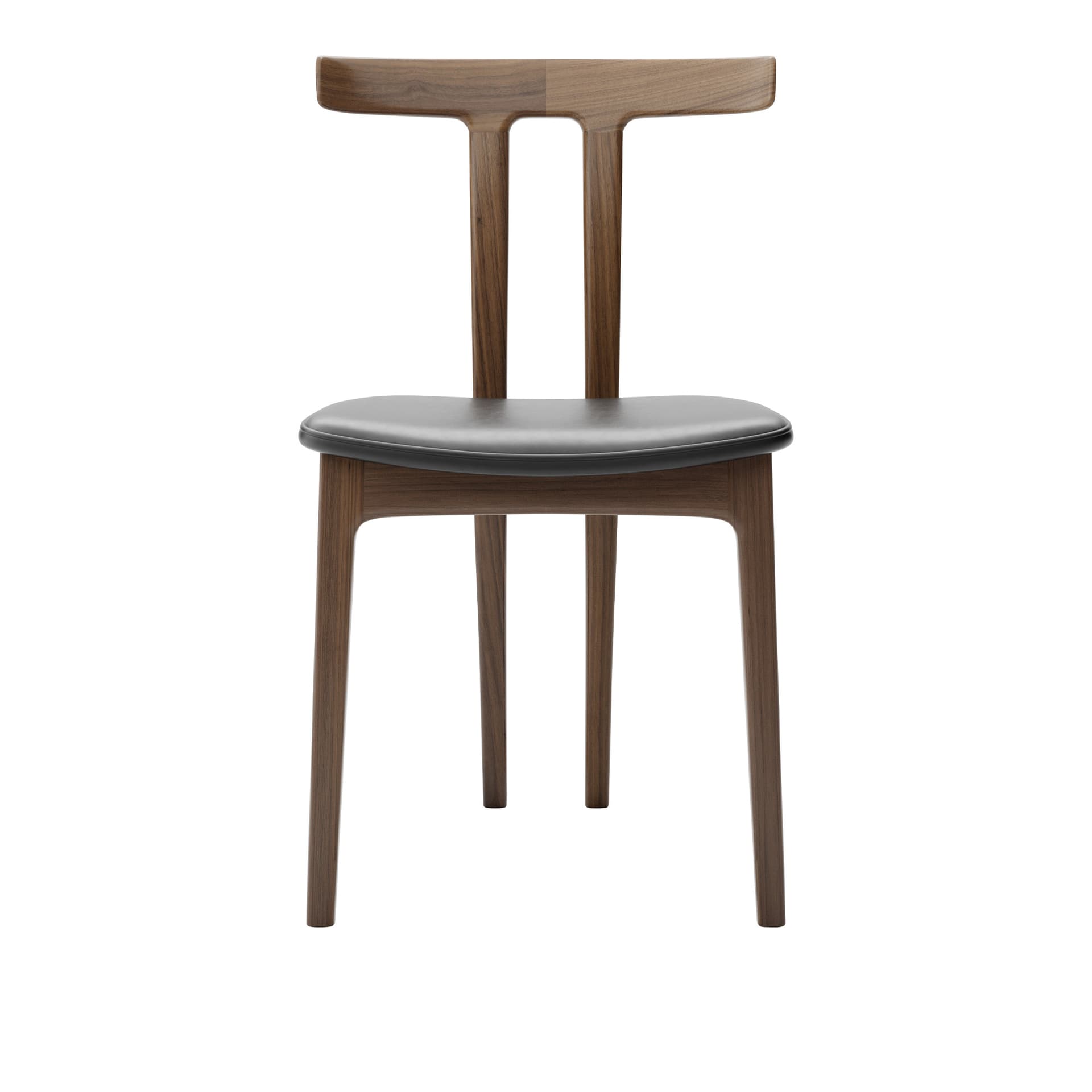 Carl Hansen - OW58, T-Chair, Lacquered Walnut, Leather Cat. C Sif 98 - Spisestoler - Ole Wanscher - Tre farget