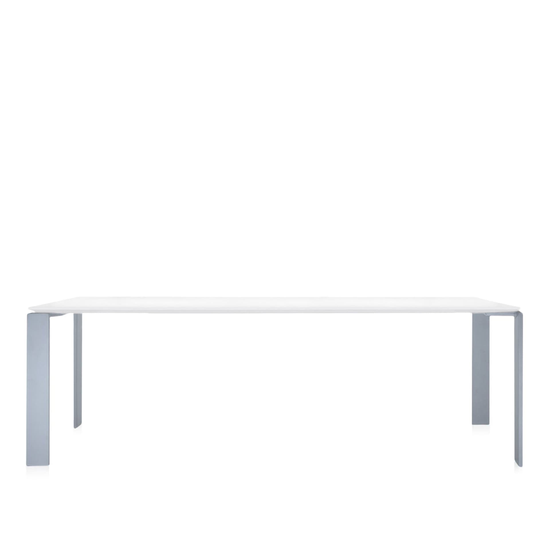 Kartell - Four Table 4524 223x79, White/Aluminium, Scratch-Proof Laminate - Spisebord - Ferruccio Laviani - Hvit - Laminat/Metall