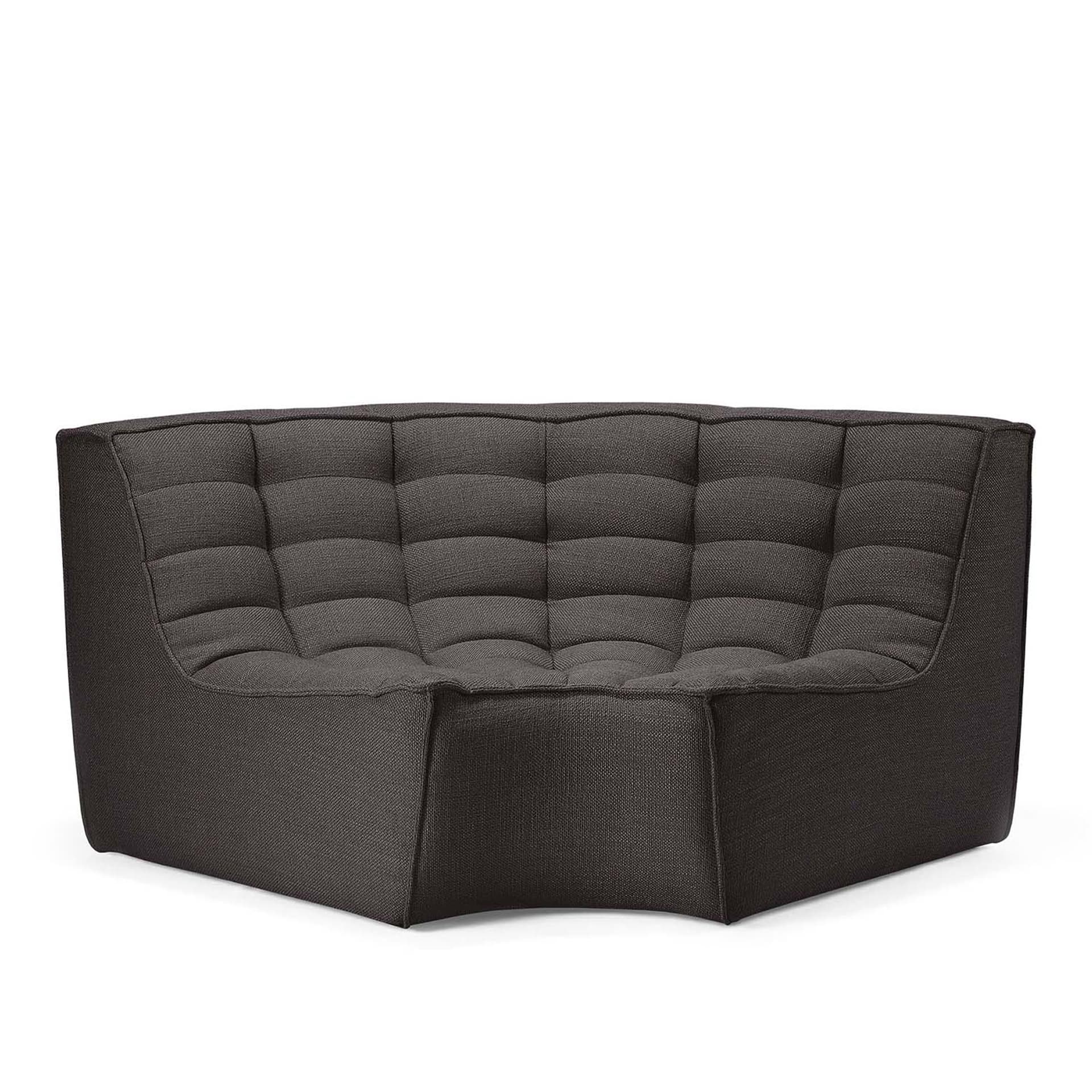 Ethnicraft - N701 Round Corner - Dark Grey - Sofaer - Jacques Deneef - Grå - Tre/Tekstilmateriale/Skum