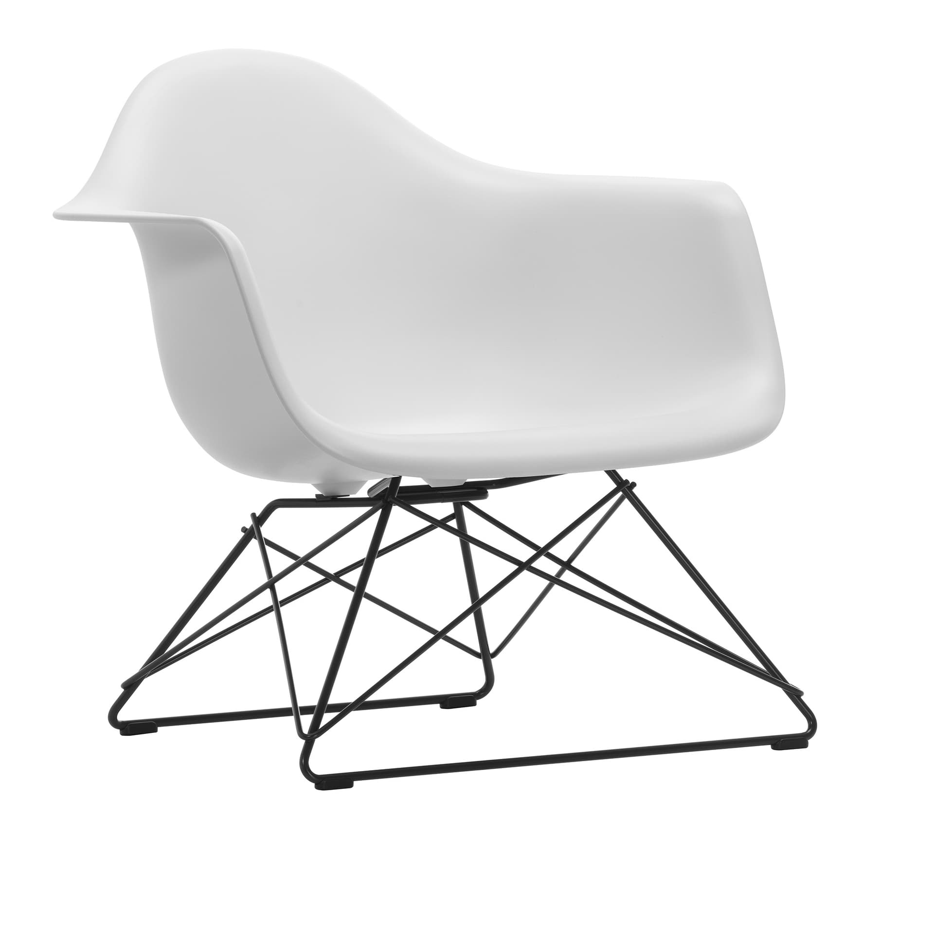Vitra - Eames RE Plastic Armchair LAR 85 Cotton White, Basic Dark Base - Lenestoler - Charles & Ray Eames - Hvit - Metall/Plast