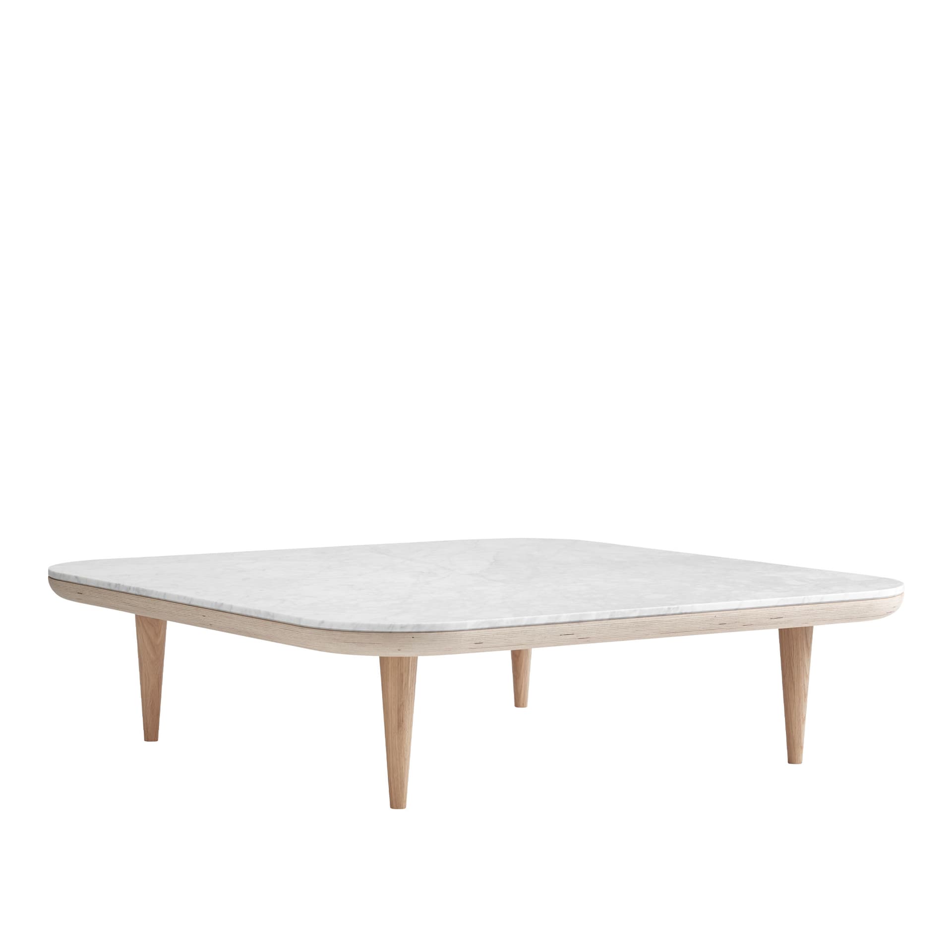 &Tradition - FLY SC11 120x120 cm Vitoljad ek/Bianco Carrara Marmor - Sofabord - Space Copenhagen - Hvit - Metall/Tre