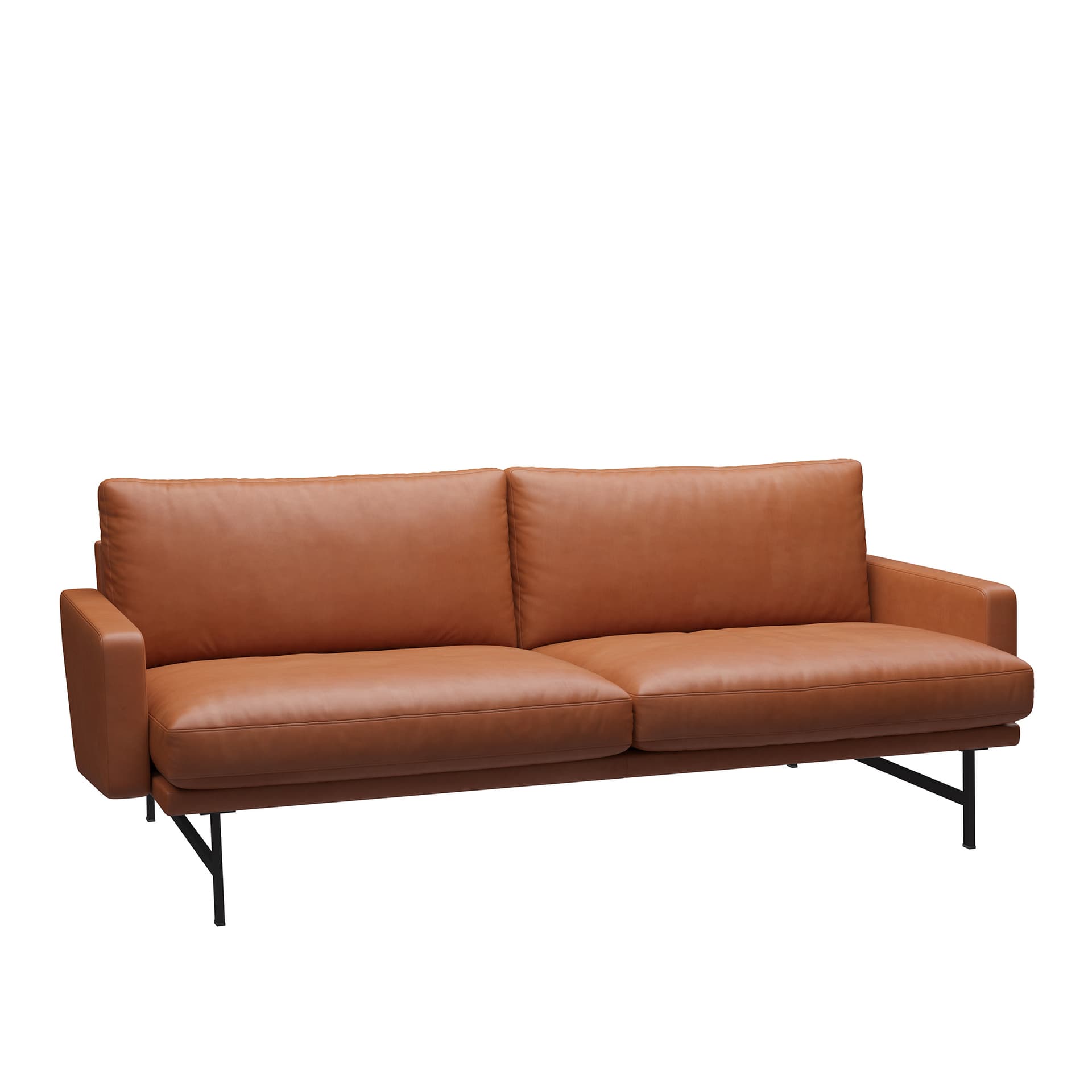 Fritz Hansen - PL112 Lissoni 2-sits, Läder, Elegance Walnut - Sofaer - Piero Lissoni - Brun