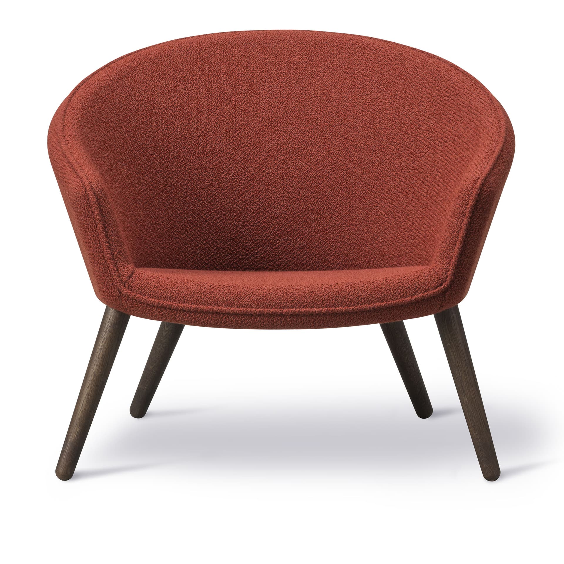 Fredericia Furniture - Ditzel Lounge Chair, Smoked Oak Stained, Fabric Cat. 2 - Deep Red- Carlotto 500 - Lenestoler - Nanna Ditzel - Rød - Tre/Tekstilmateriale