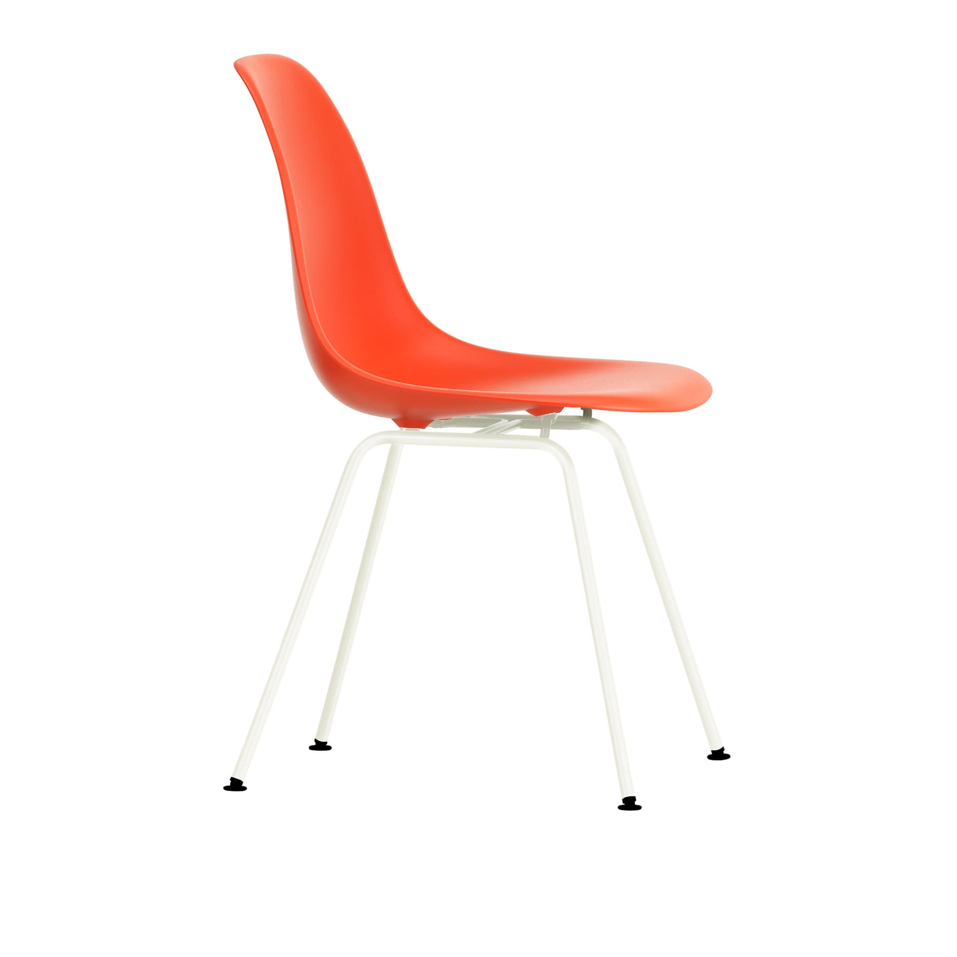 Vitra - Eames Plastic Chair DSX - 03 Poppy Red - White Base - Spisestoler - Charles & Ray Eames - Rød - Metall/Plast