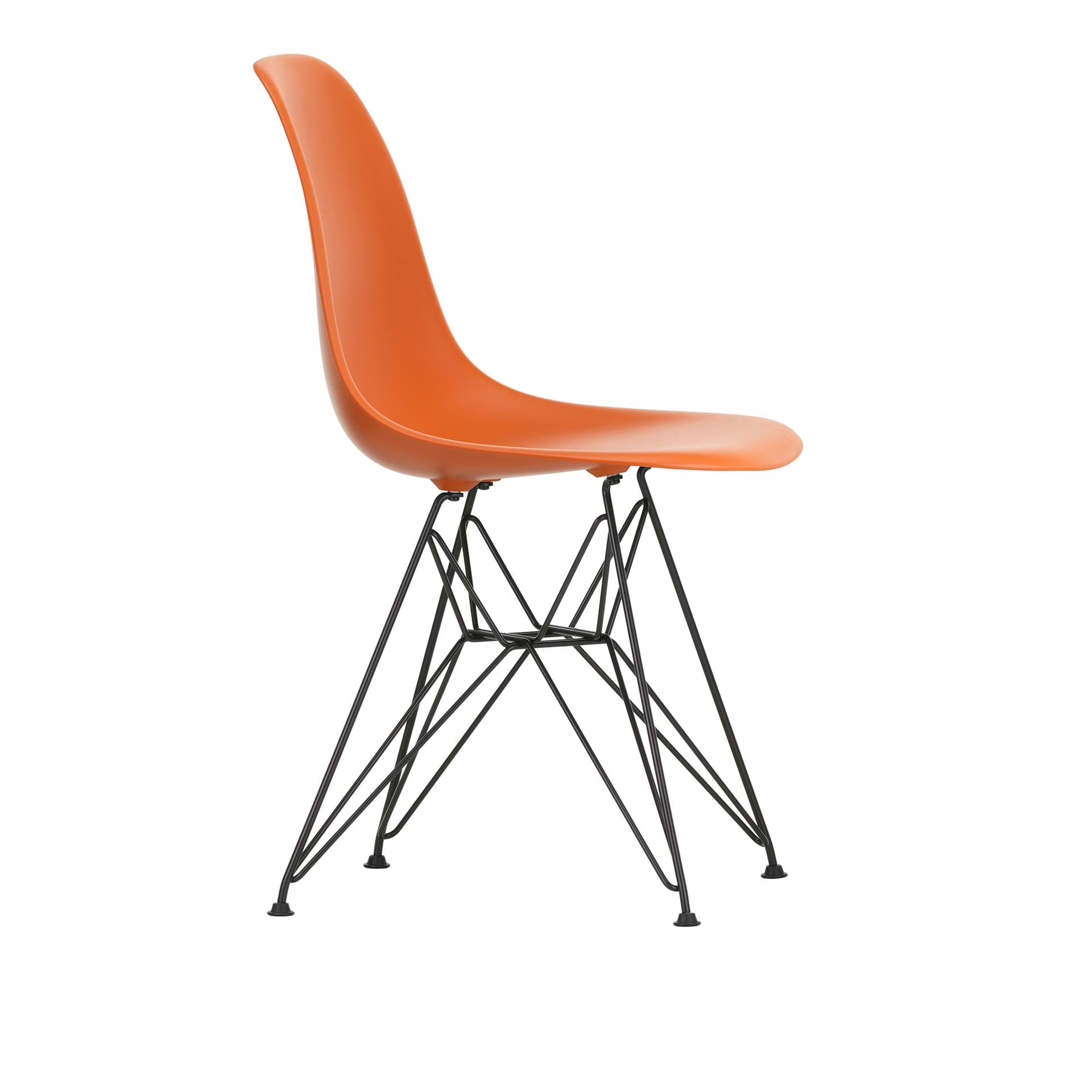 Vitra - Eames Plastic Chair DSR 43 Rusty Orange Basic Dark Base - Spisestoler - Charles & Ray Eames - Oransje - Metall/Plast