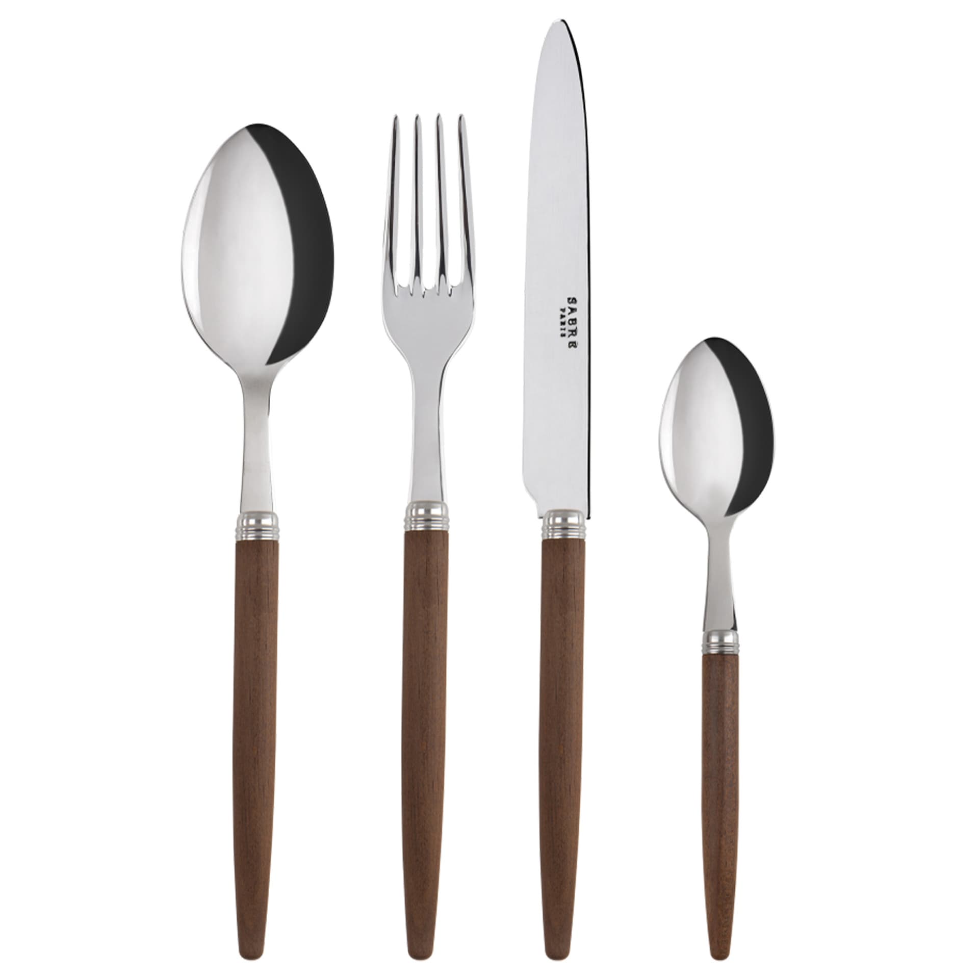 Sabre Paris - Jonc / 24 Pieces Cutlery Set / Dark Wood - Bestikksett