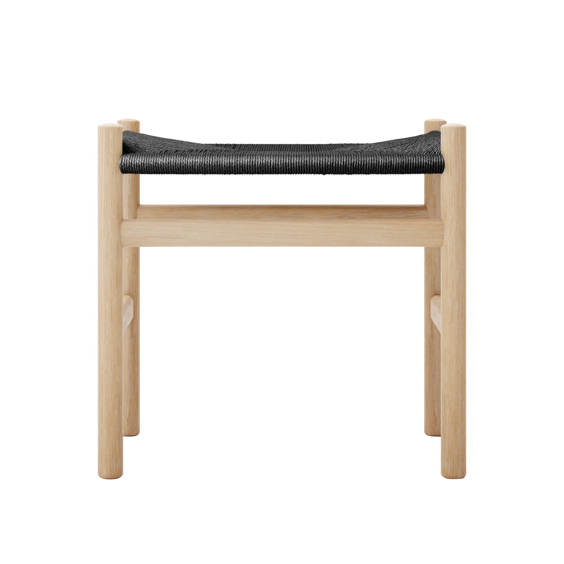 Carl Hansen - CH53, Ek, Vitoljad, Svartflätad, 43 cm - Skamler & Taburetter - Hans J. Wegner - Tre farget - Papir/Tre