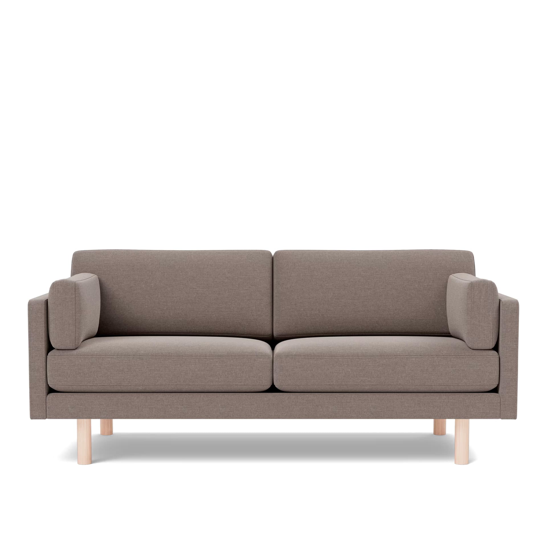 Fredericia Furniture - EJ220 Sofa - 2,5 seater - 185 cm - Erik 9998 Broken Grey - Down wrap - without buttons - Oak soap treated - Sofaer - Erik Jørgensen