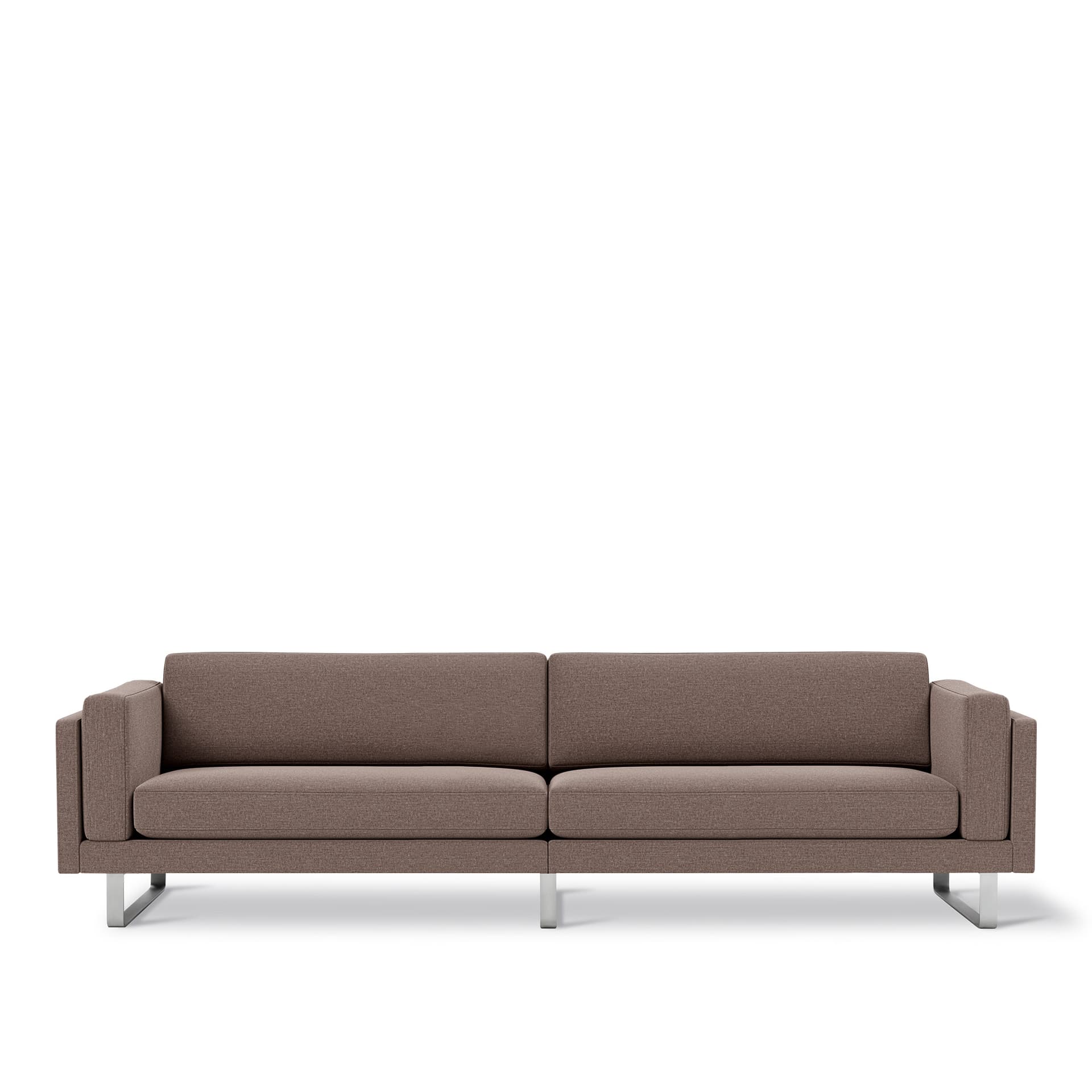 Fredericia Furniture - EJ280 Sofa - 3 seater - 240 cm - Erik 9998 Broken Grey - Down wrap - Brushed chrome - sledge base (High) - Sofaer - Erik Jørgensen Studio