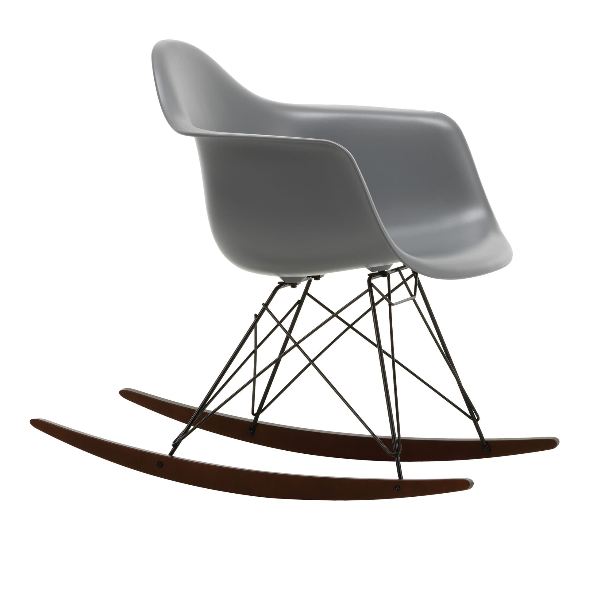 Vitra - Eames Plastic Armchair RAR - 56 Granite Grey - Basic Dark Base - Dark Maple - Lenestoler - Charles & Ray Eames - Grå - Metall/Tre/Plast
