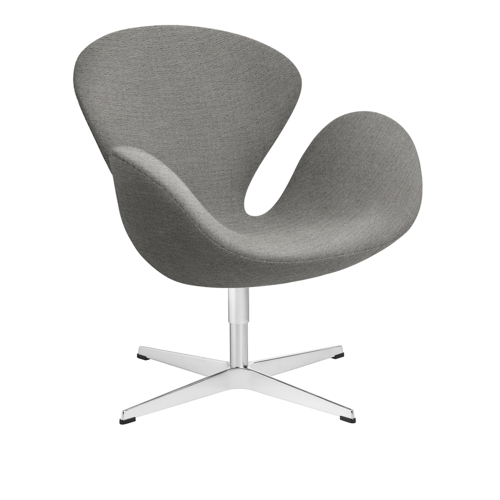Fritz Hansen - 3320 Svanen Fåtölj, Beige 1121 Christianshavn Fabric, Snurrbar stjärnfot - Svingbare lenestoler - Arne Jacobsen - Beige - Metall/Skum/Ull