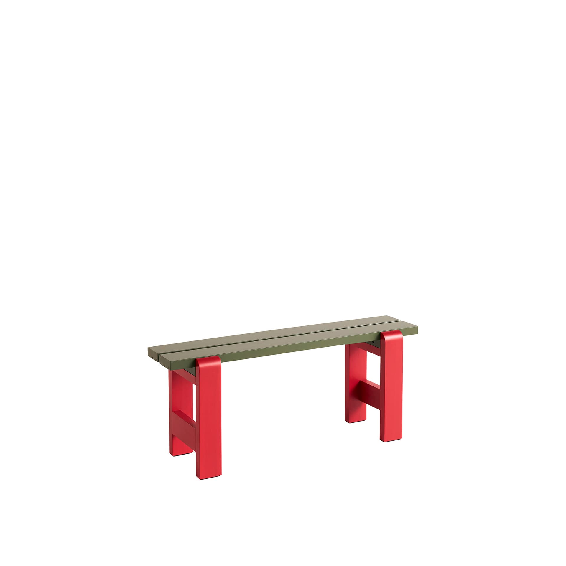 HAY - Weekday Bench Duo / Olive Benchtop / Wine Red Frame - Hagebenker & sofaer - Hannes & Fritz - Rød,Grønn - Tre