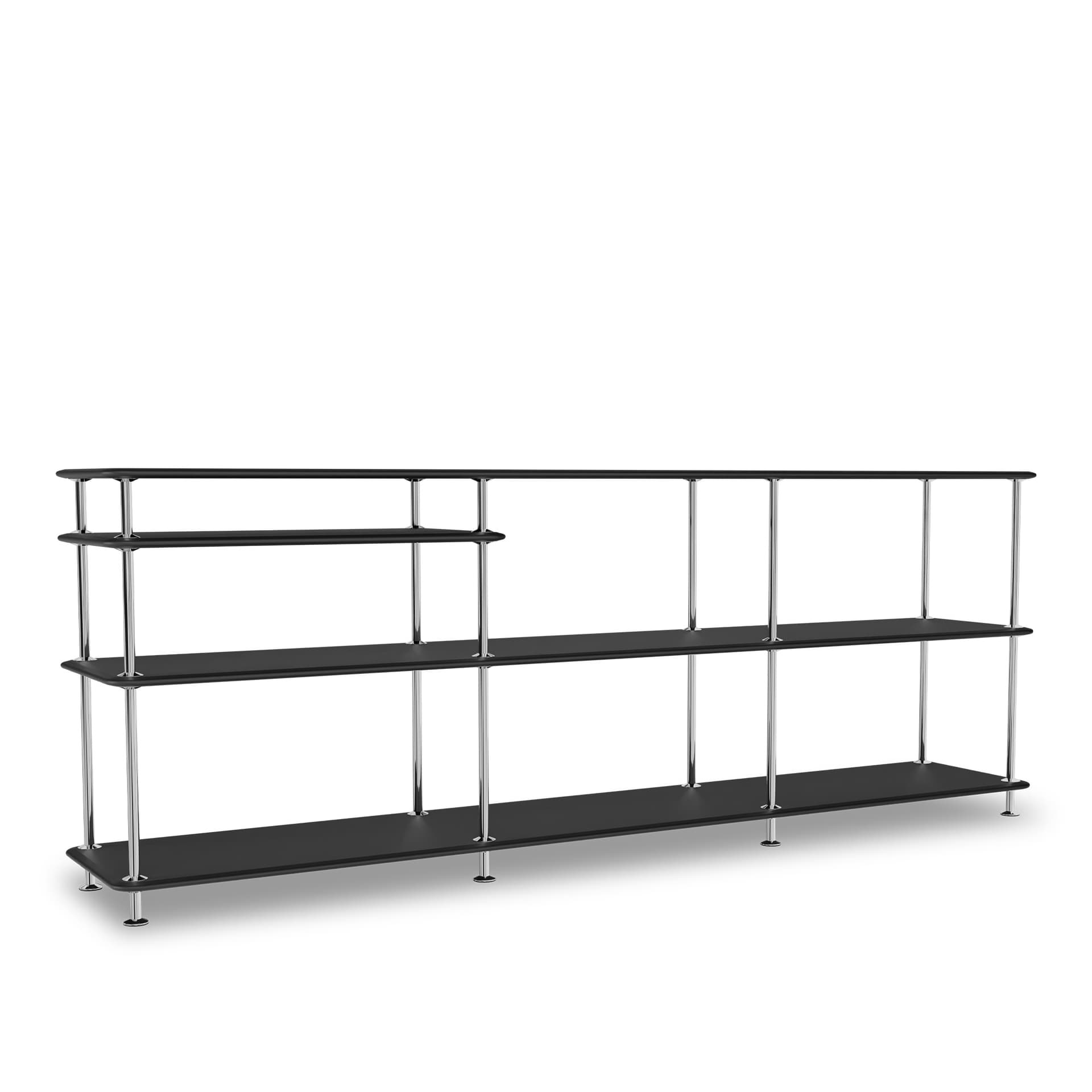Montana - Montana Free 222100 207-Blackstructure 44C-Chrome - Hyller & Hyllesystem - Jakob Wagner - Svart - Metall/Tre