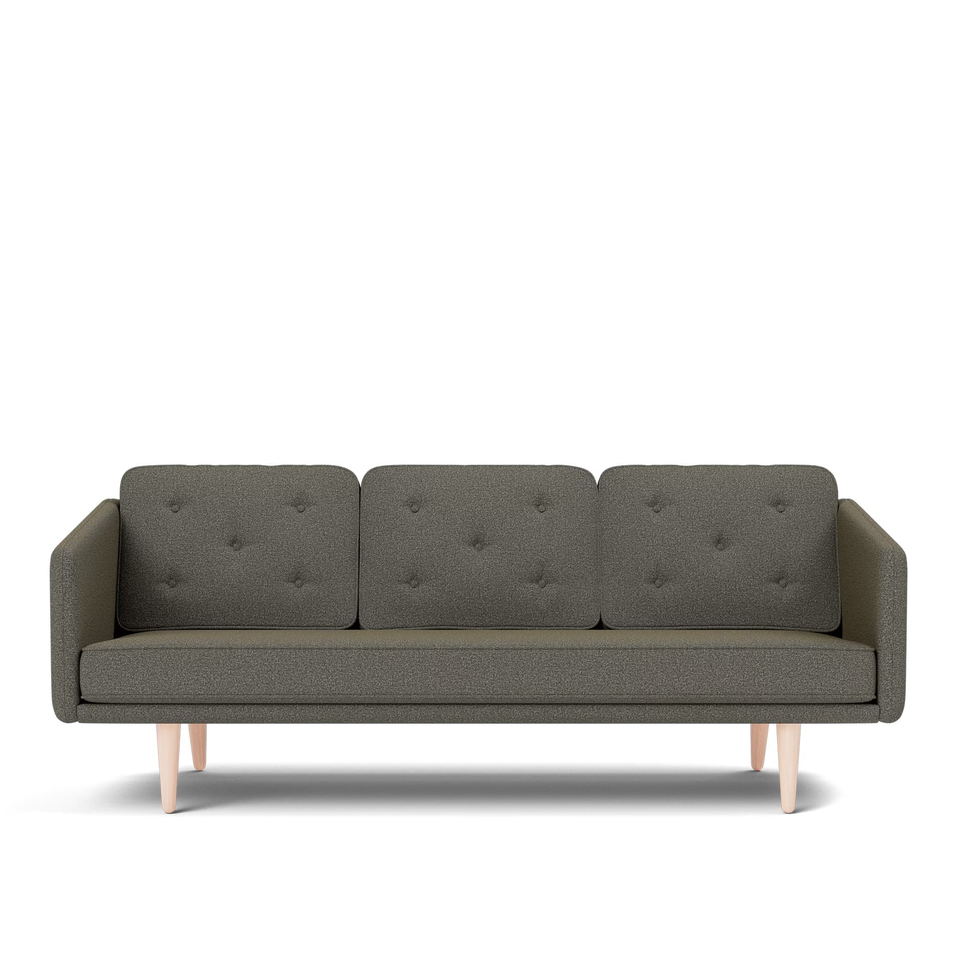 Fredericia Furniture - No. 1 Sofa - 3 seater - 206 cm - Bardal 860 - Oak soap treated - Sofaer - Børge Mogensen - Grå - Tekstilmateriale