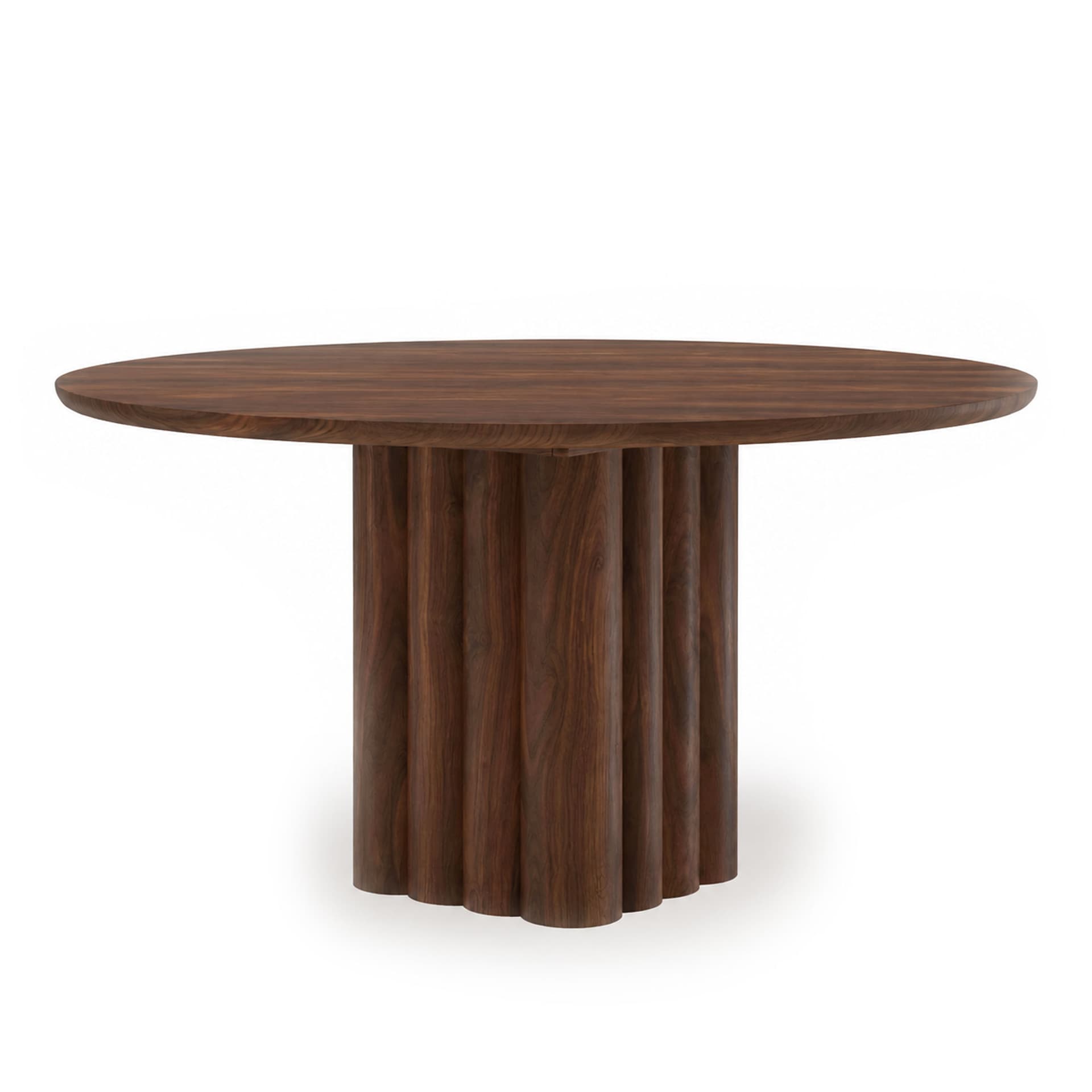 Dk3 - Plush Table Round Ø140 x H72 cm  Max 2 extension leaves Walnut - oil - Spisebord - Jacob Plejdrup - Brun - Tre