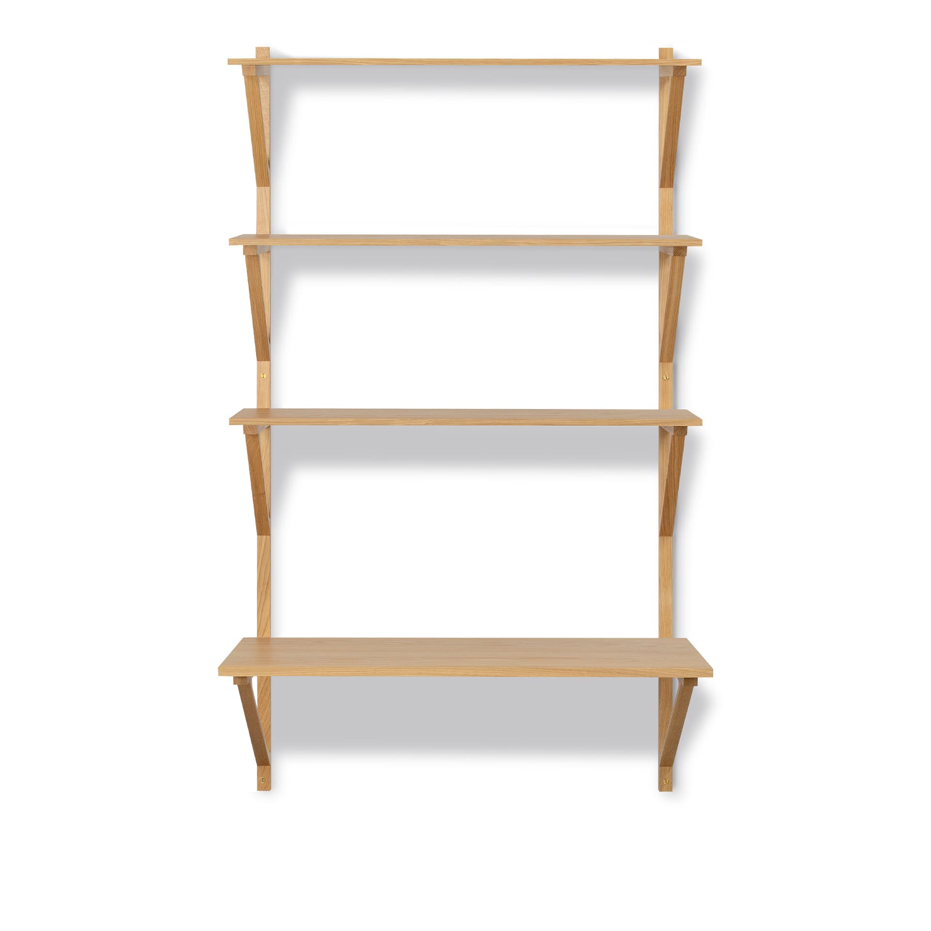 Fredericia Furniture - BM29 Shelf - 1 compartment - 3 shelves and desk shelf - DxWxH: 43x78x134 cm - Oak lacquer - Vegghyller - Børge Mogensen - Tre farget - Tre