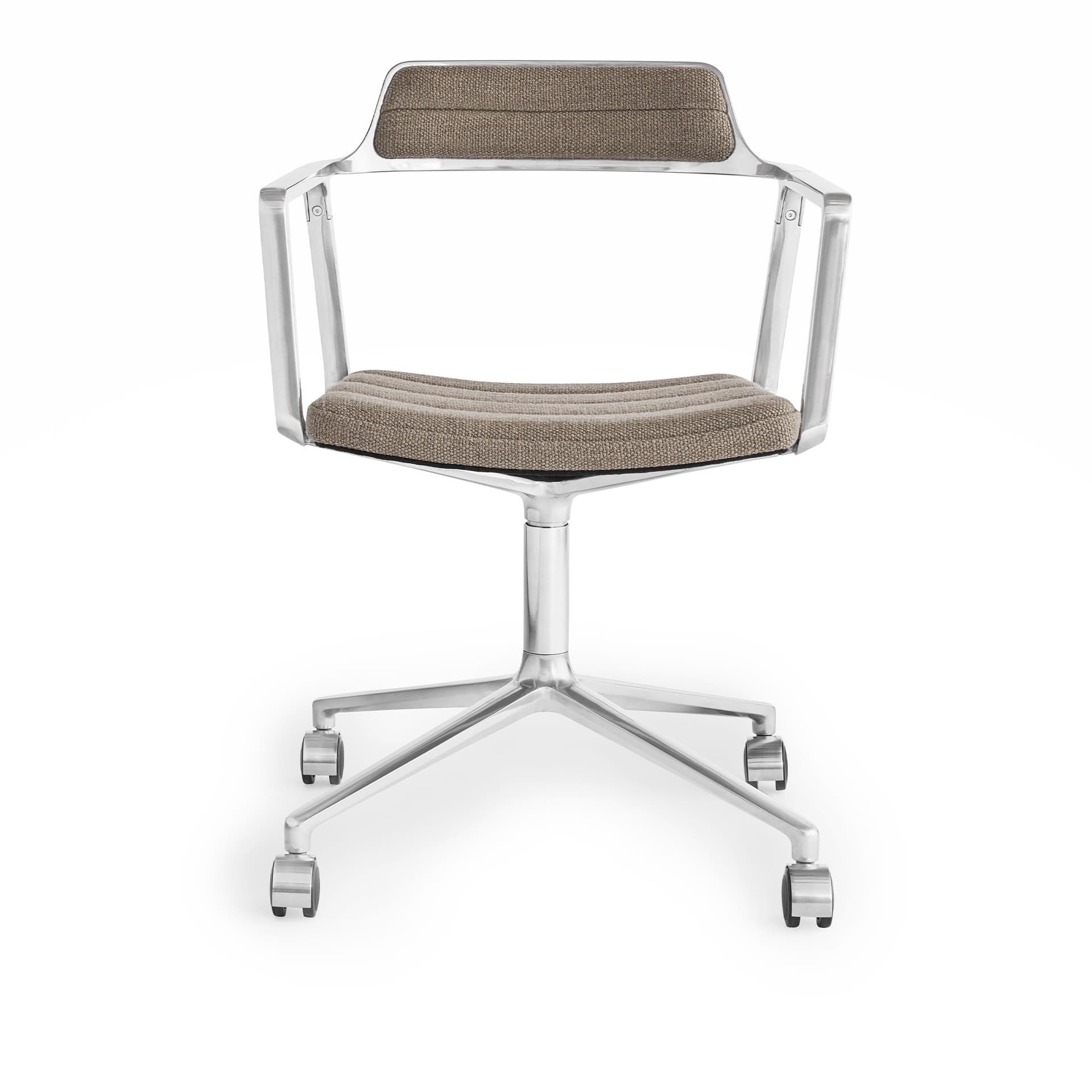 Vipp - Vipp452 kontorstol hjul polerad ram dark sand textile - Kontorstoler - Beige