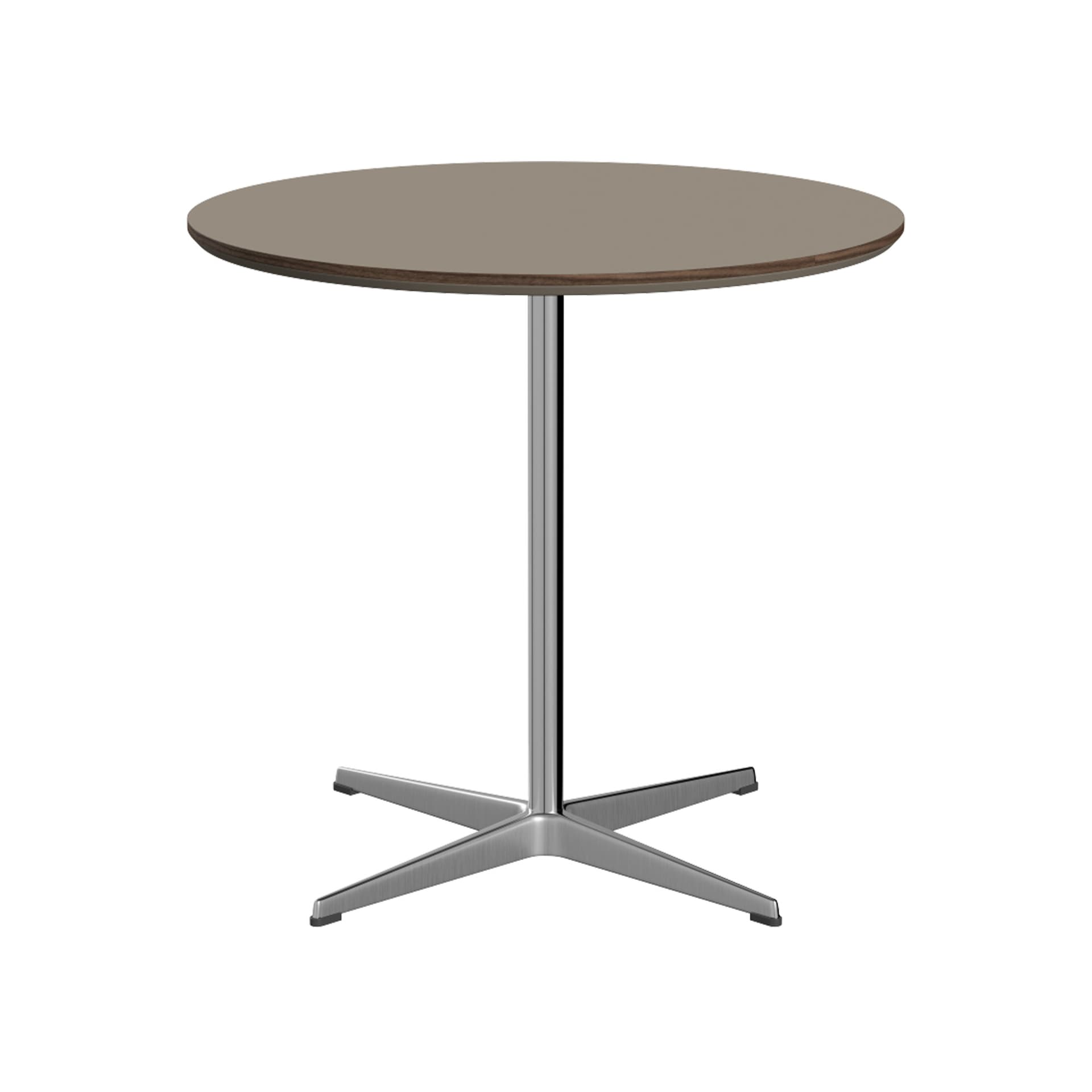 Fritz Hansen - A622 Cirkulär, Ø75 cm, Laminat, Brown Ottawa, 4-grenad stjärnfot - Spisebord - Arne Jacobsen,Piet Hein - Brun - Laminat/Metall