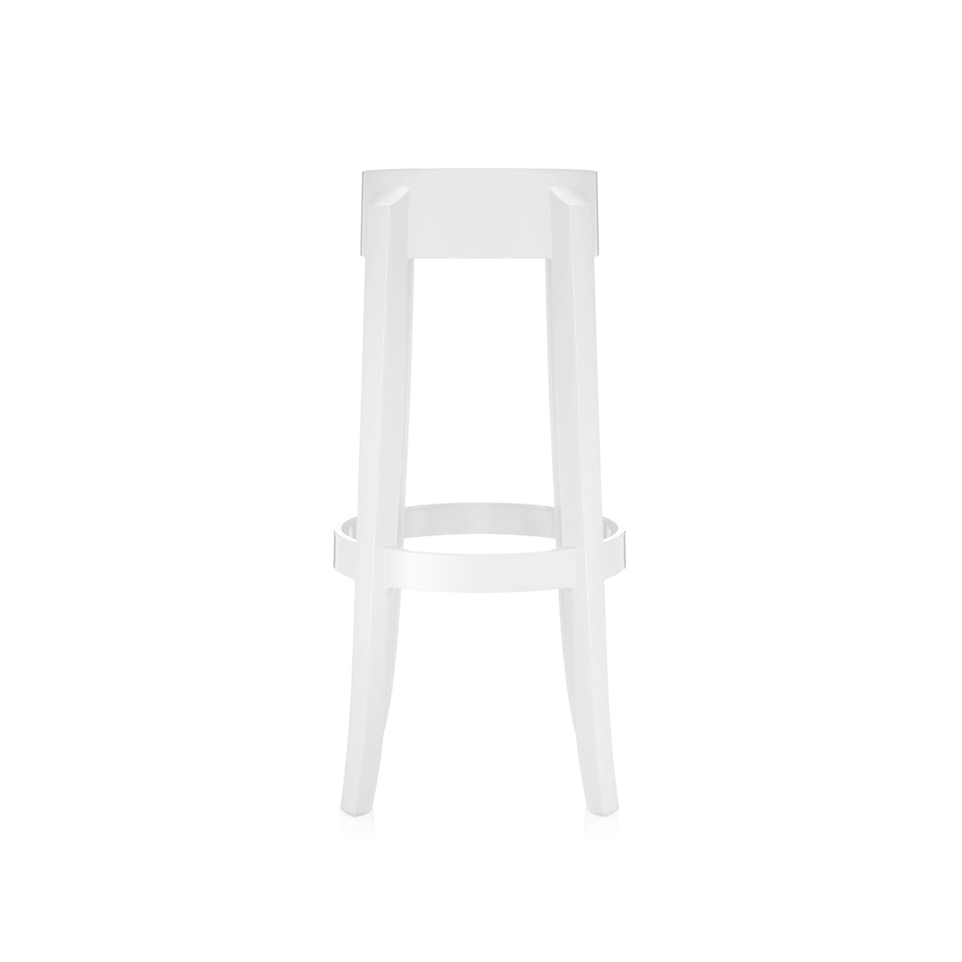 Kartell - Charles Ghost Stool 4899, Glossy White, H: 75 - Barstoler & barkrakker - Philippe Starck - Hvit - Plast