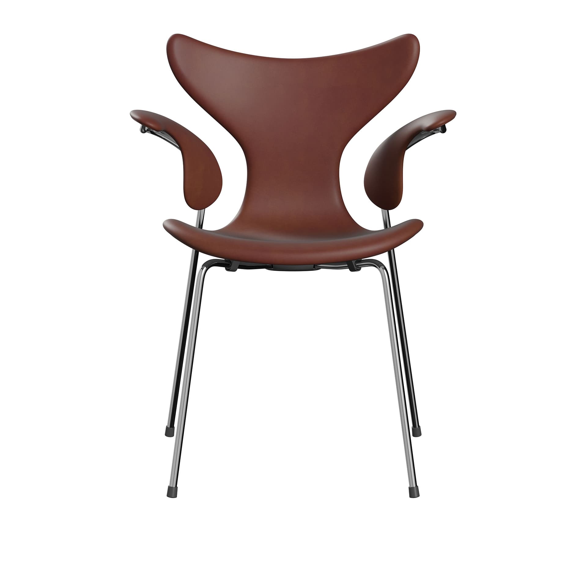 Fritz Hansen - 3208 Liljan Karmstol Anniversary Collection - Spisestoler - Arne Jacobsen - Brun - Lær/Metall/Skum