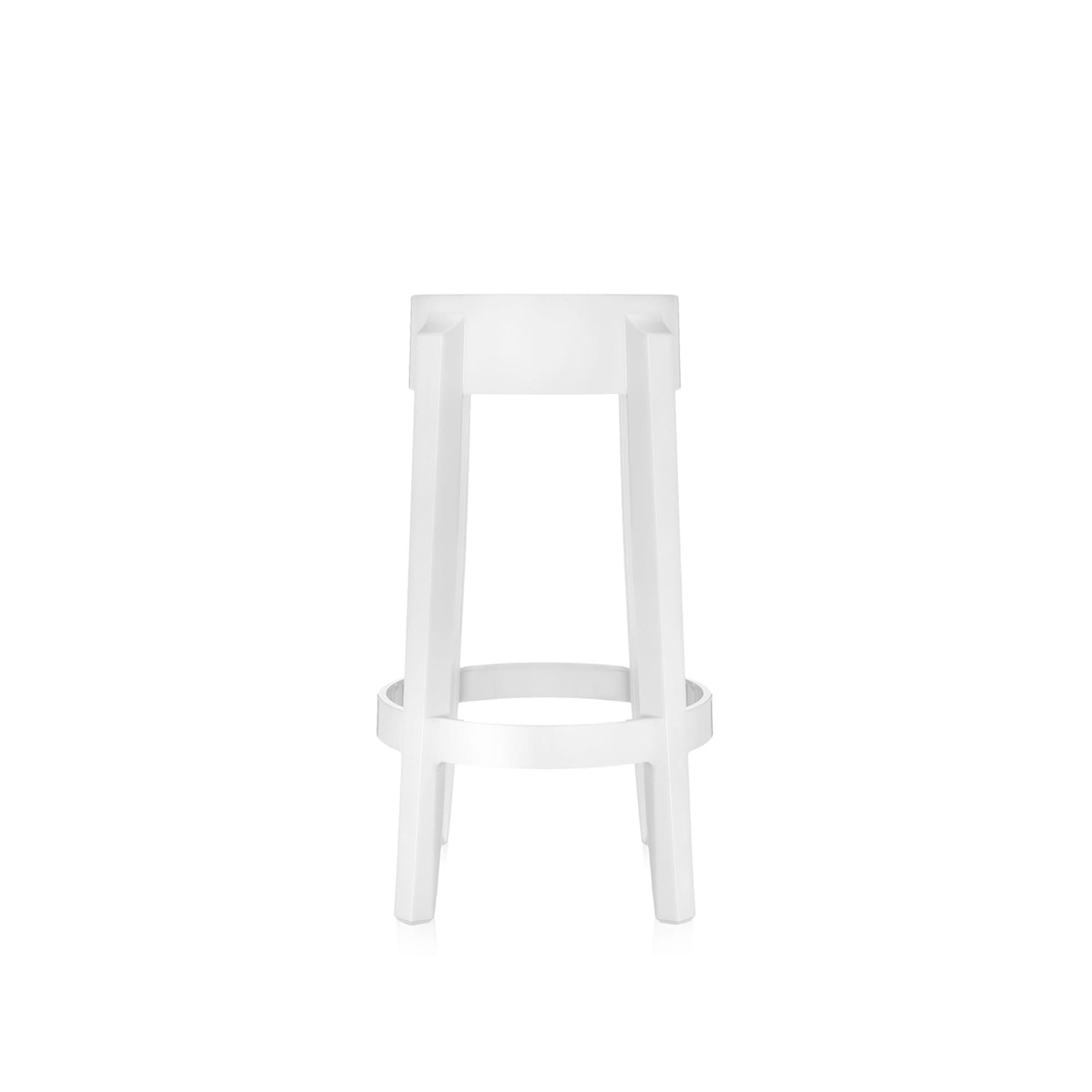 Kartell - Charles Ghost Stool 4898, Glossy White, H: 65 - Barstoler & barkrakker - Philippe Starck - Hvit - Plast