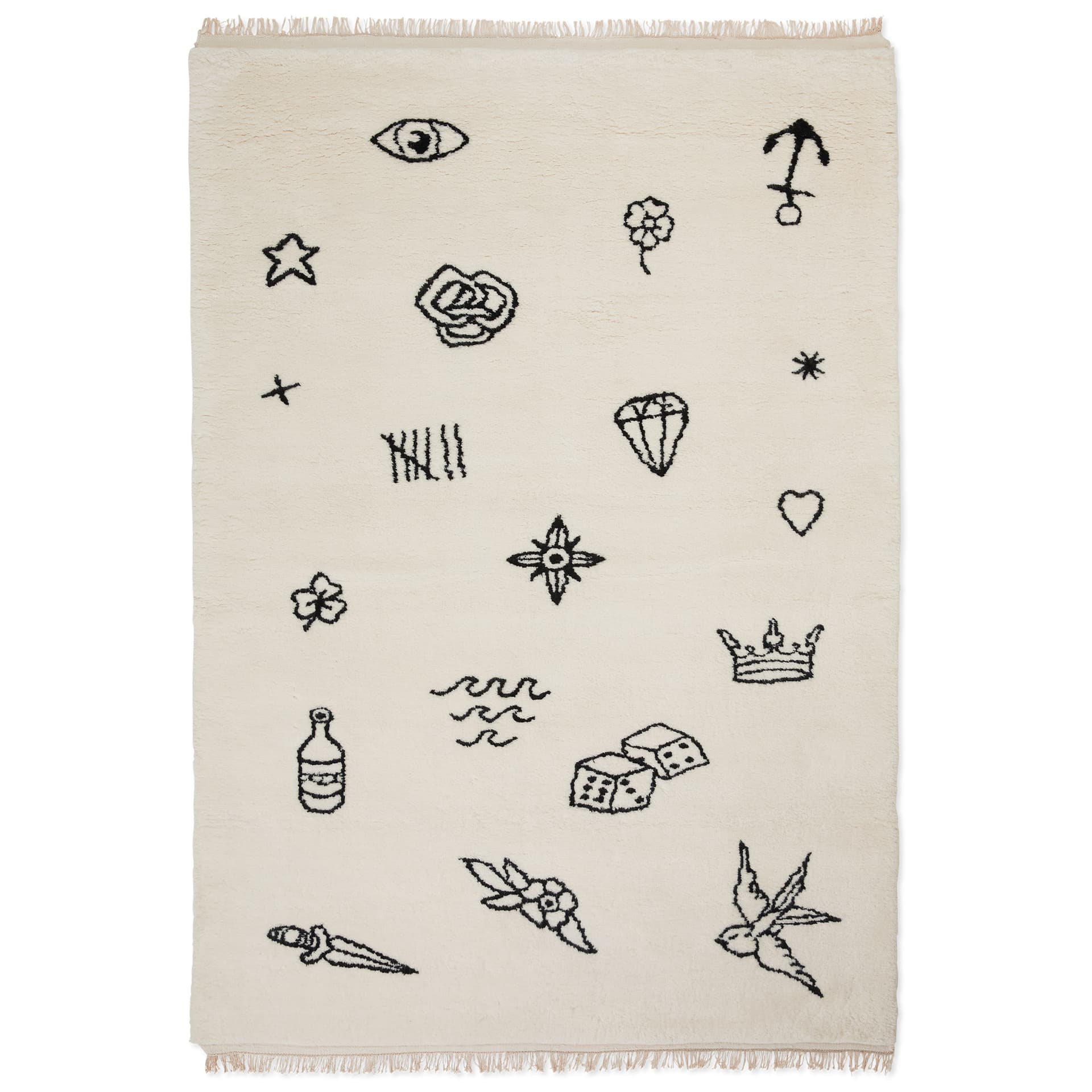 Nordic Knots - Nomad - Cream 200 x 300 - Ulltepper - Erik Lööf - Hvit - Ull
