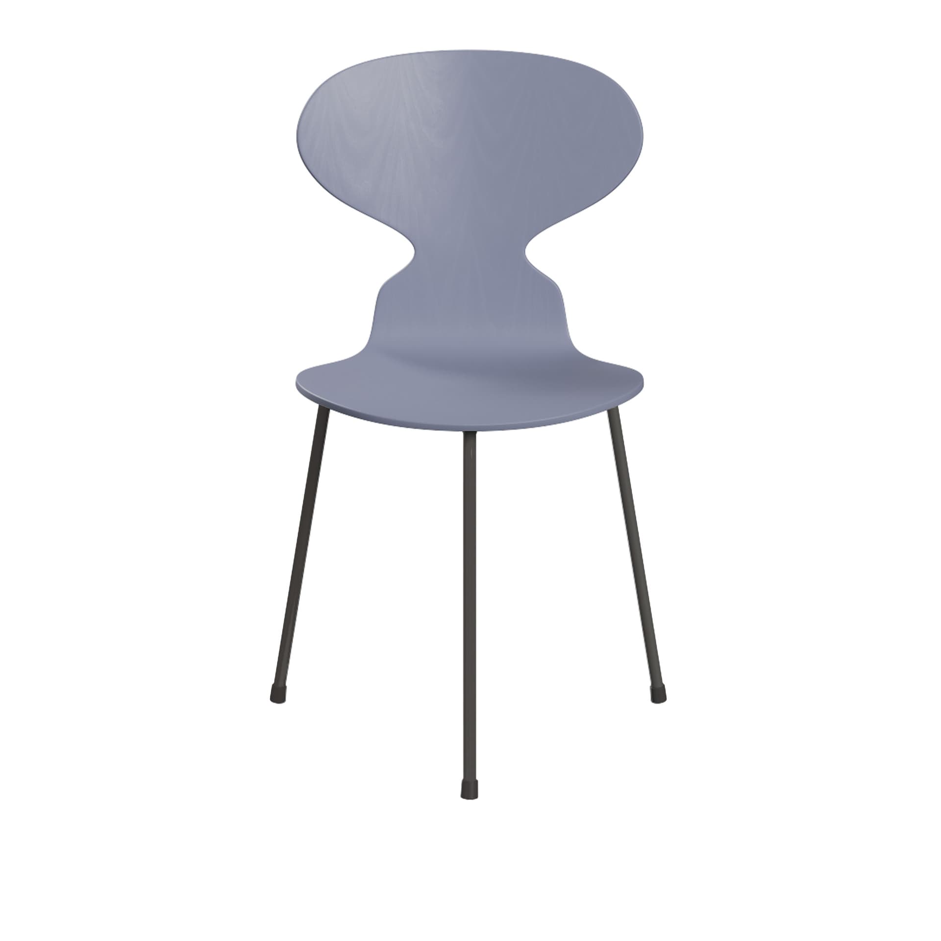Fritz Hansen - Ant 3100 farget asketrefinér stålstativ varm grafitt lavender blue - Spisestoler - Arne Jacobsen - Blå - Metall/Tre