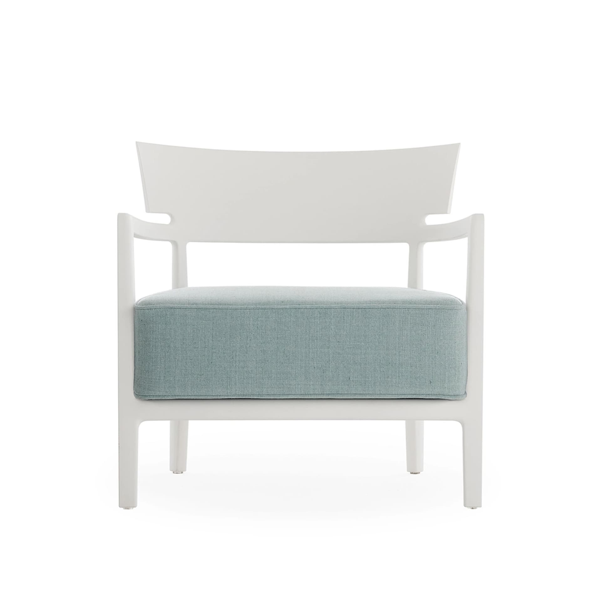 Kartell - Cara Mat Outdoor White/Sage - Utendørs lenestoler - Philippe Starck - Grønn - Tekstilmateriale/Plast
