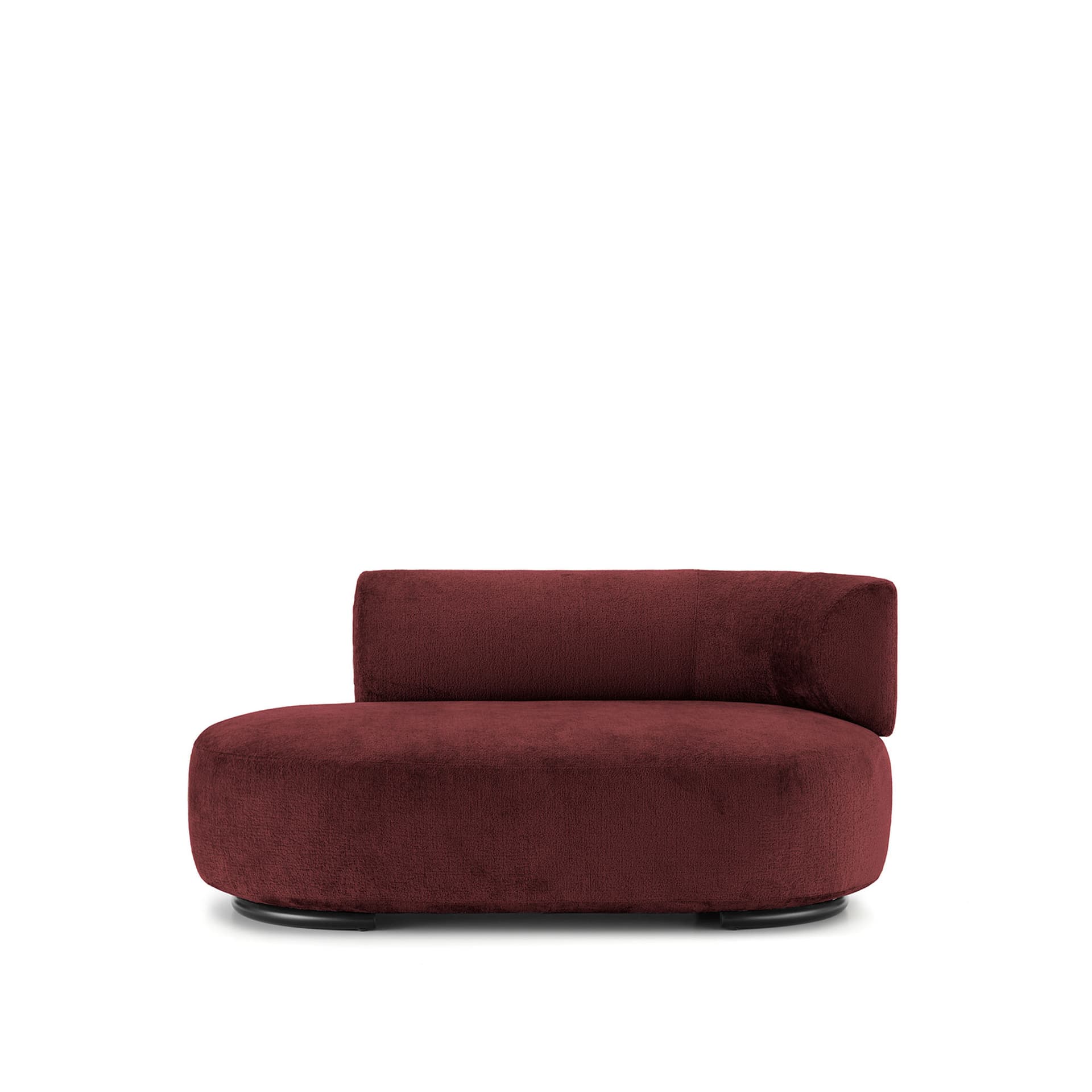 Kartell - K-Waiting Ottoman Right Backrest Chenille Burgundy - Sofaer - Rodolfo Dordoni - Rød - Metall/Tekstilmateriale/Plast