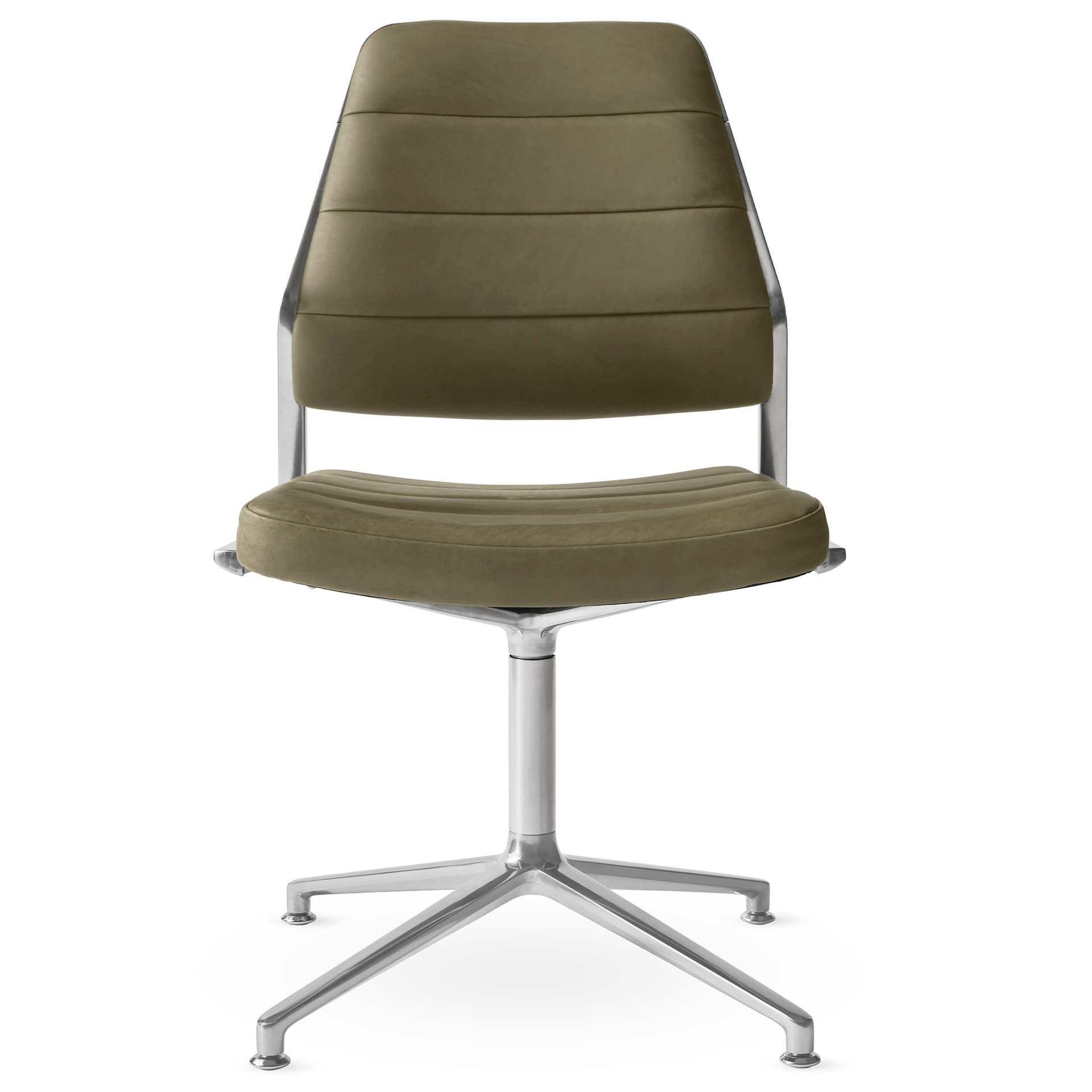 Vipp - Vipp454 Swivel chair, polished, gliders, Bosco leather - Kontorstoler