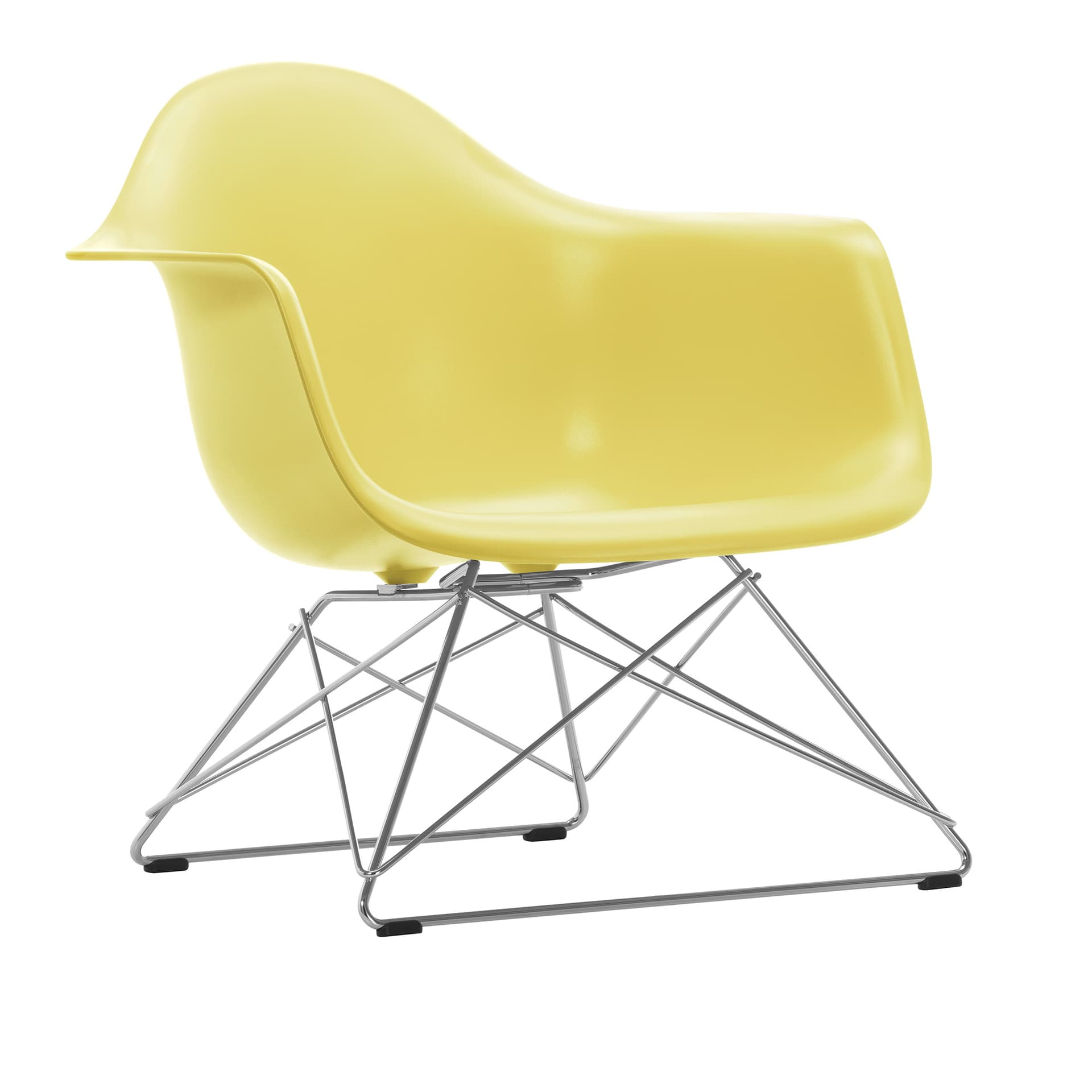 Vitra - Eames RE Plastic Armchair LAR 92 Citron, Chrome - Lenestoler - Charles & Ray Eames - Gul - Metall/Plast