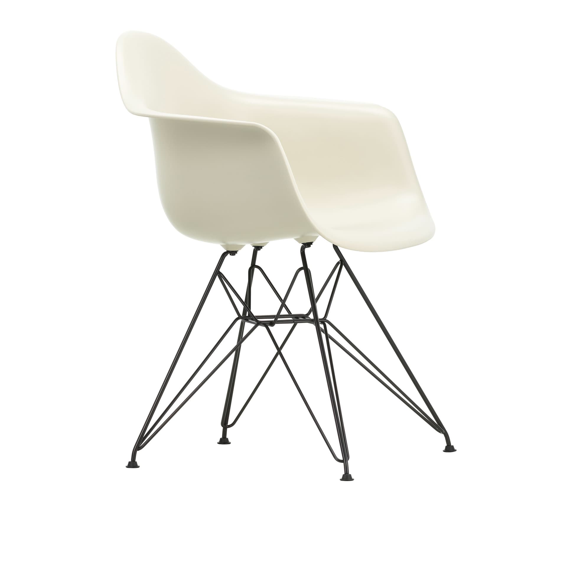 Vitra - Eames Plastic Armchair DAR 11 Pebble Basic Dark Base - Spisestoler - Charles & Ray Eames - Hvit - Metall/Plast