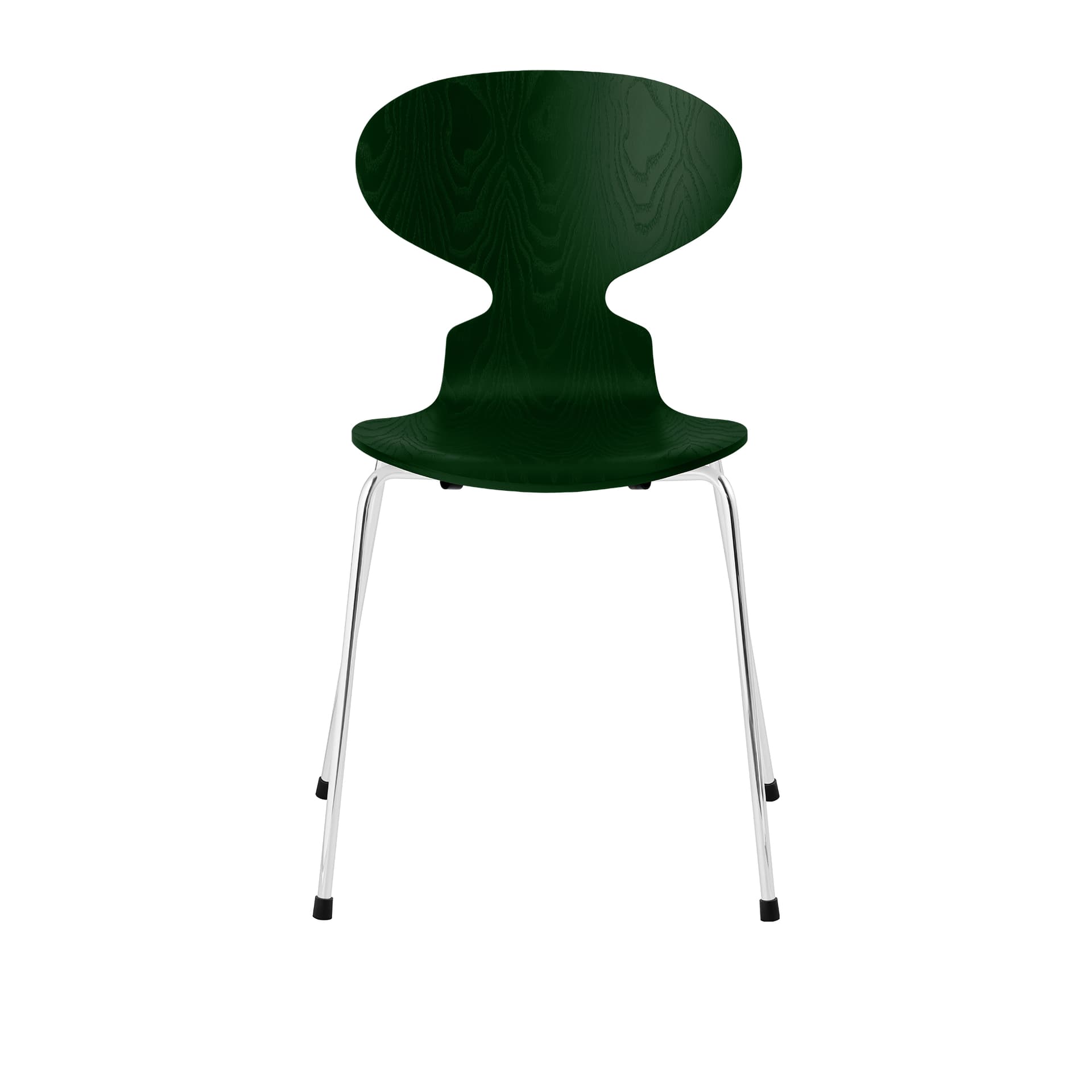 Fritz Hansen - Ant 3101 farget asketrefinér stålstativ krom evergreen - Spisestoler - Arne Jacobsen - Grønn - Metall/Tre
