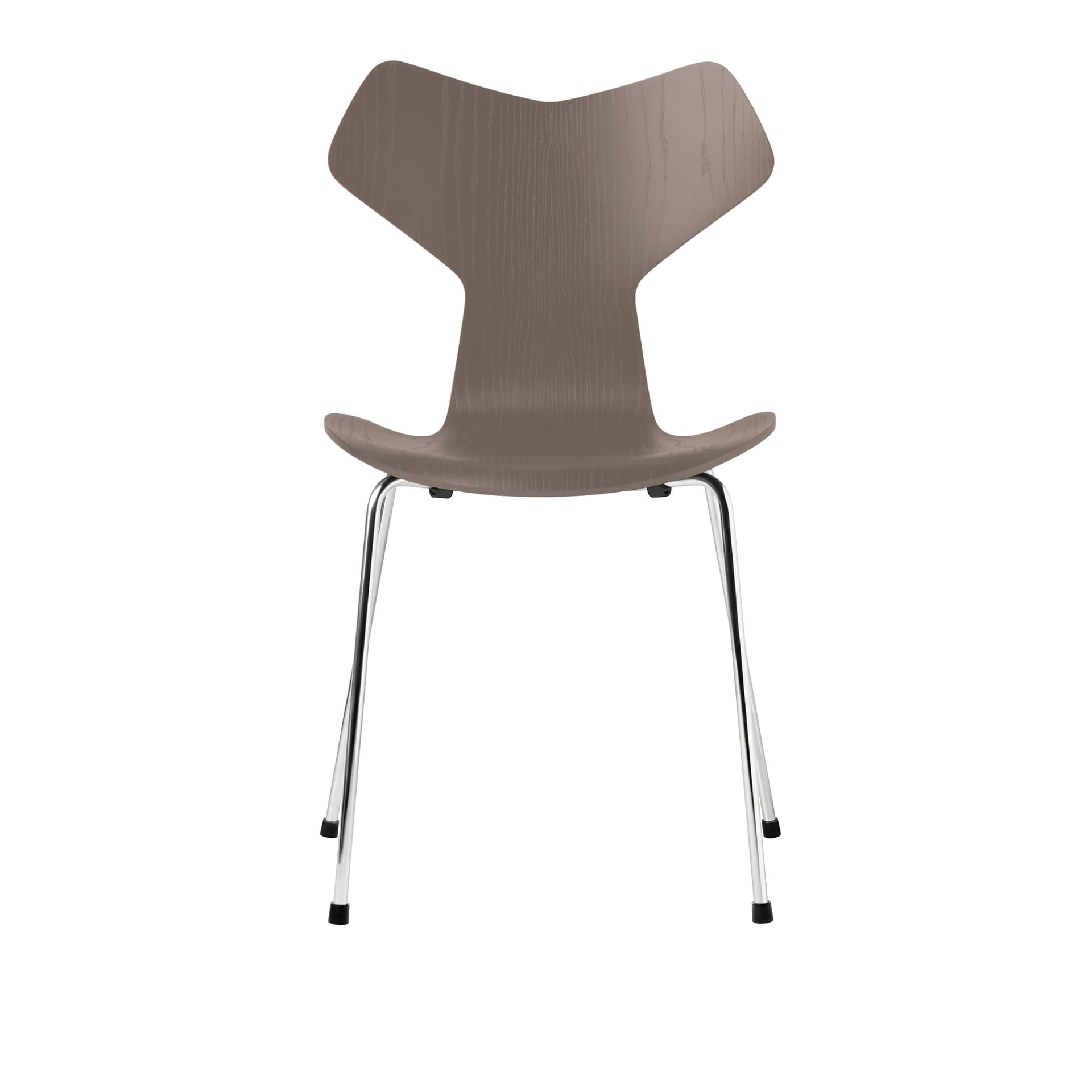 Fritz Hansen - 3130 Grand Prix Askfaner - Deep Clay - Spisestoler - Arne Jacobsen - Beige,Grå - Metall/Tre