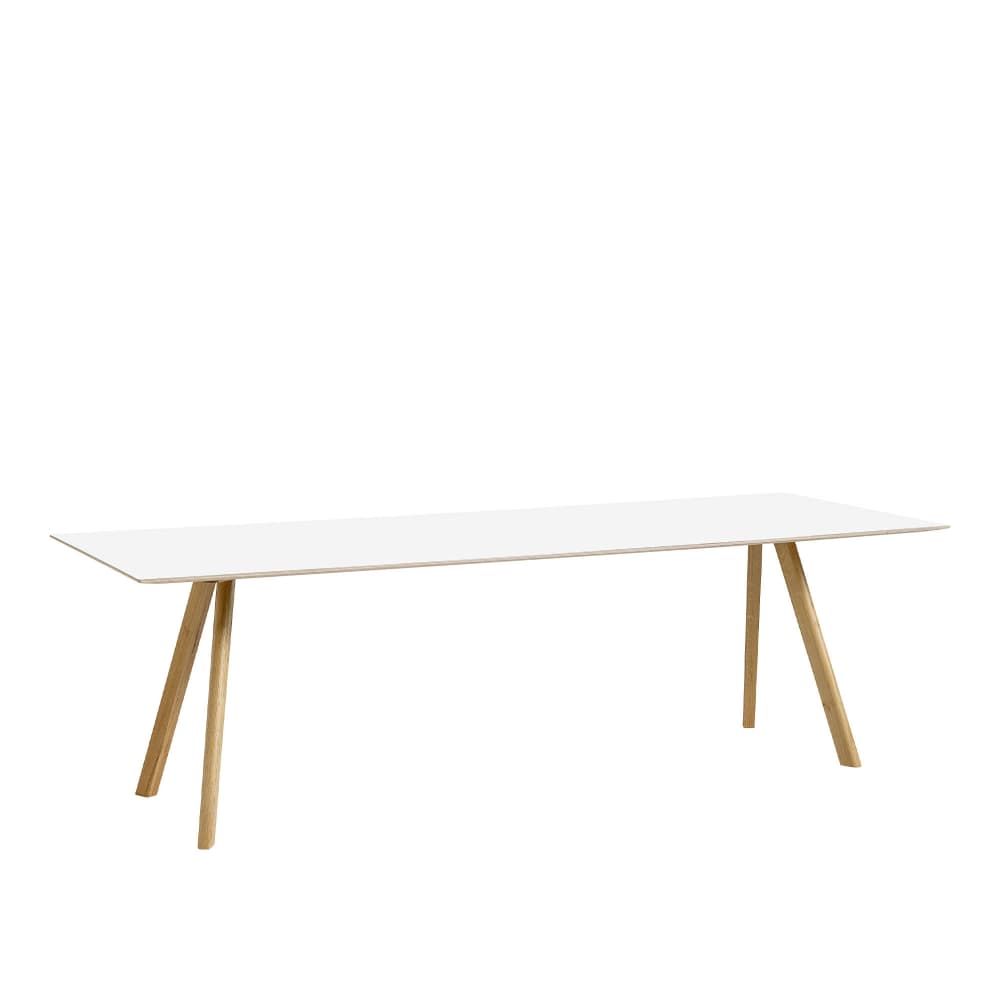 HAY - CPH30 2.0 Table Lacquered Oak Frame L250 X W90 X H74  White Laminate Tabletop Lacquered Edge - Spisebord - Ronan & Erwan Bouroullec - Hvit - Tre