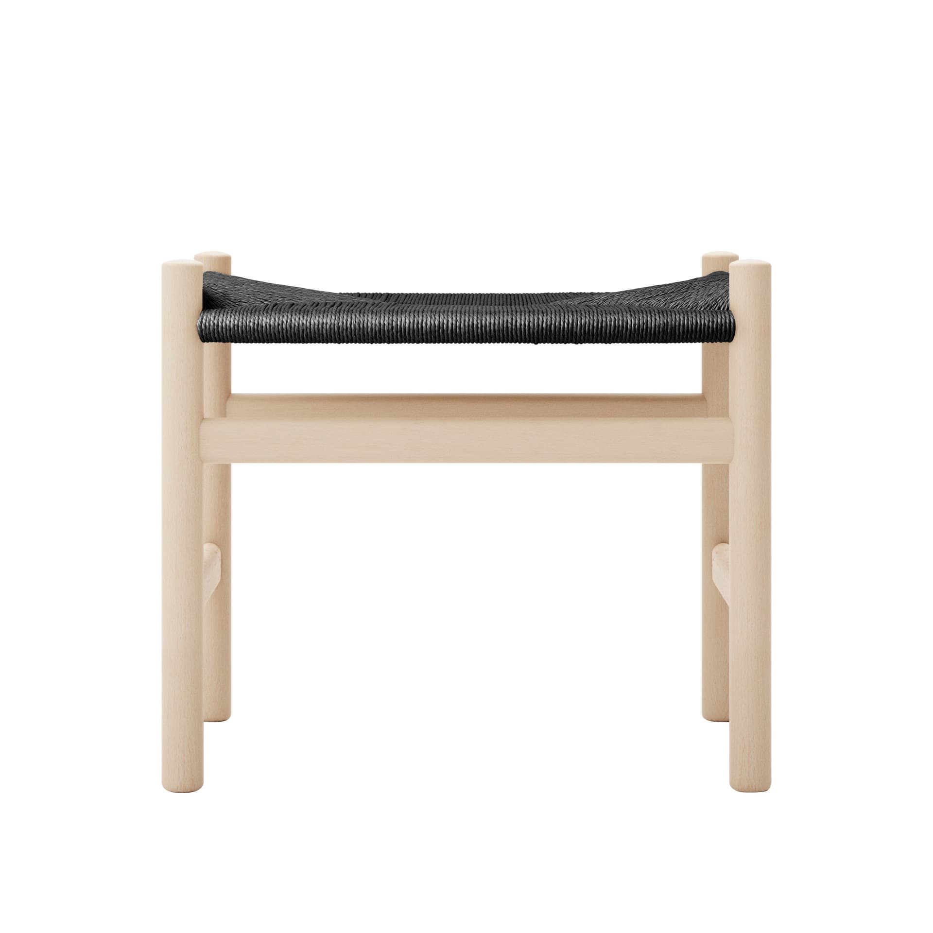 Carl Hansen - CH53, Bok, Tvålad, Svartflätad, 39 cm - Skamler & Taburetter - Hans J. Wegner - Tre farget - Papir/Tre