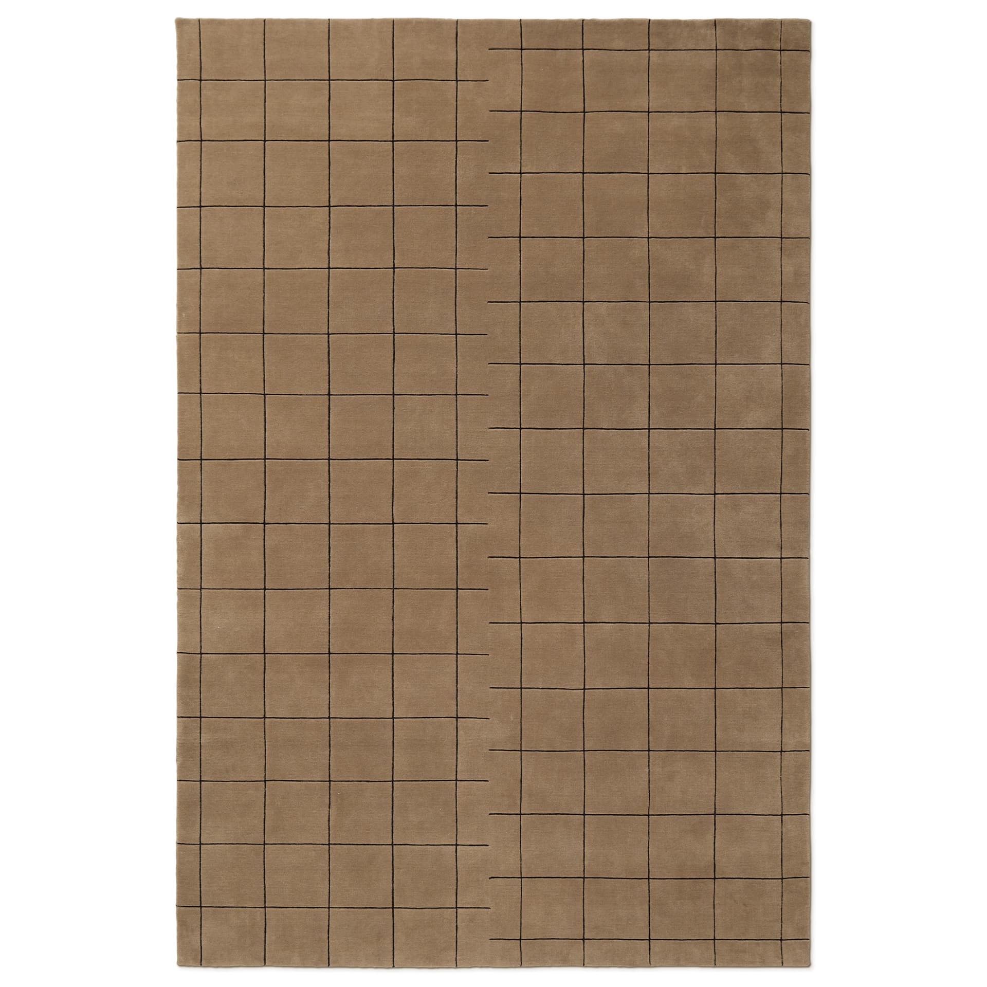 Nordic Knots - Grid - Chestnut/Black 300 x 400 - Ulltepper - Brun - Ull