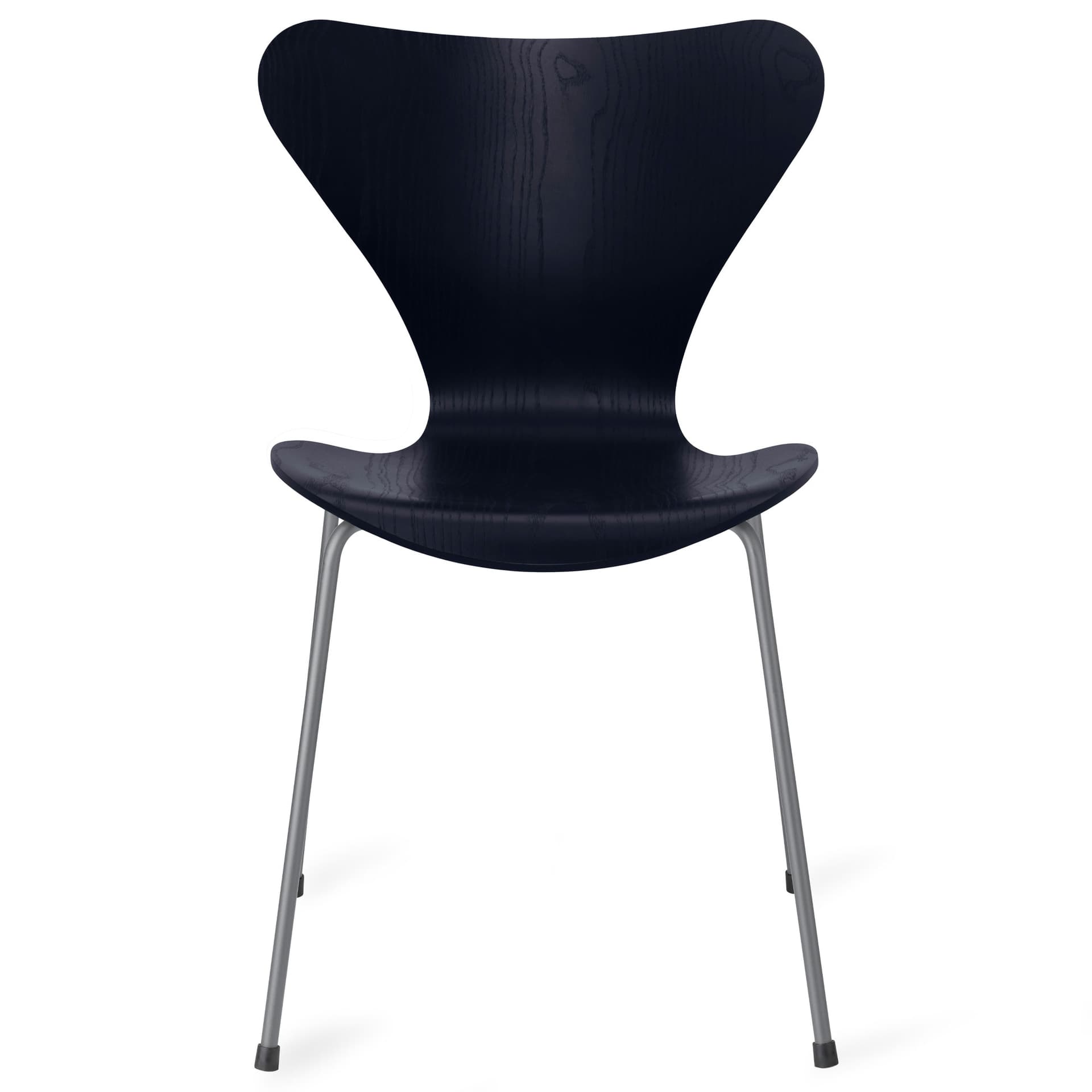 Fritz Hansen - Series 7 stol 3107 farget askfiner stålram sølvgrå midnight blue - Spisestoler - Arne Jacobsen - Blå - Metall/Tre