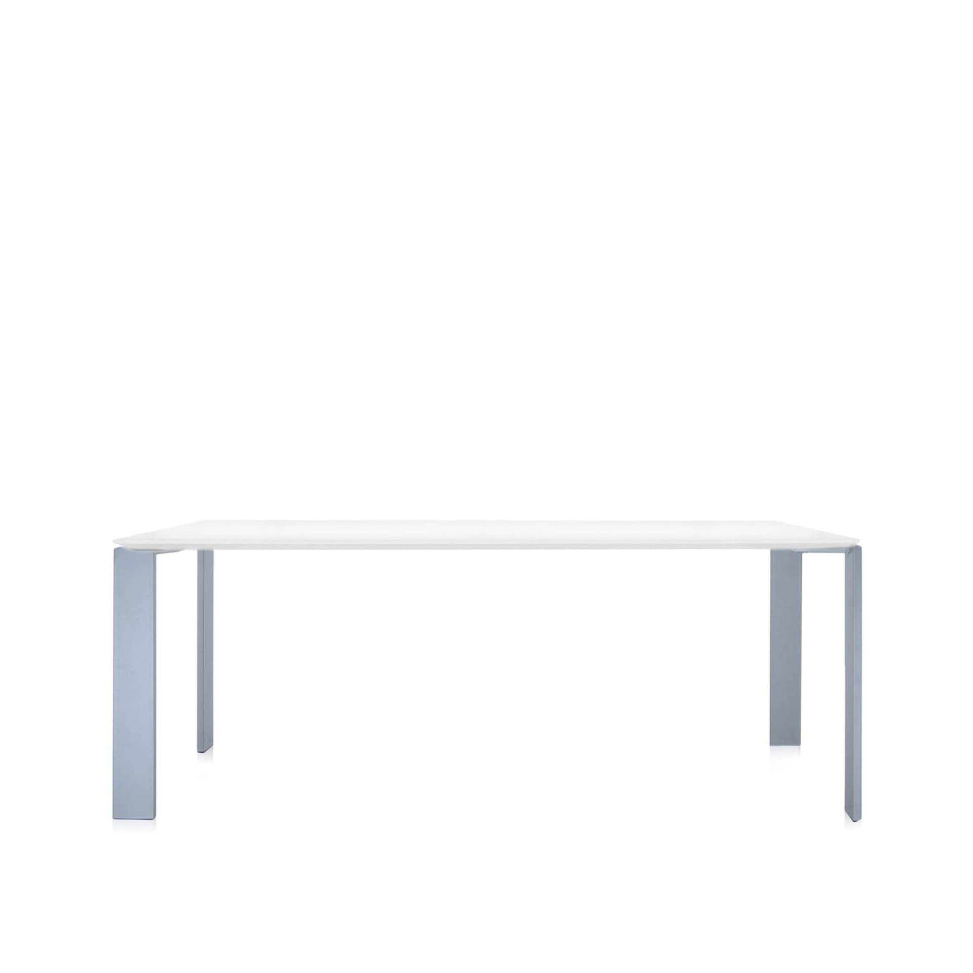 Kartell - Four Table 4523 190x79, White/Aluminium, Scratch-Proof Laminate - Spisebord - Ferruccio Laviani - Hvit - Laminat/Metall