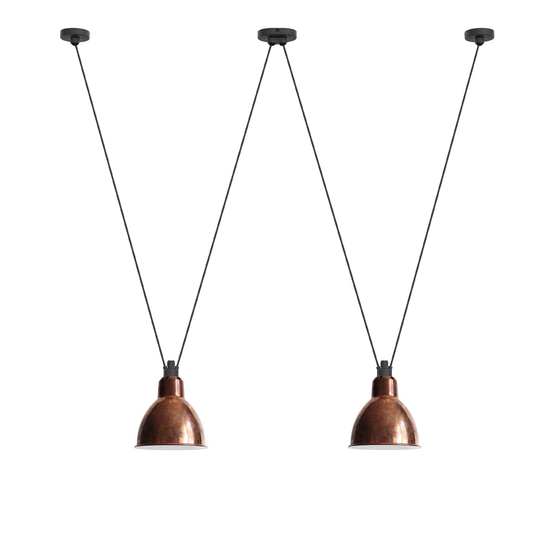 DCWéditions - Les Acrobates De Gras 324 XL Round Raw Copper/White Inside - Pendellamper - Bernard-Albin Gras - Kobber