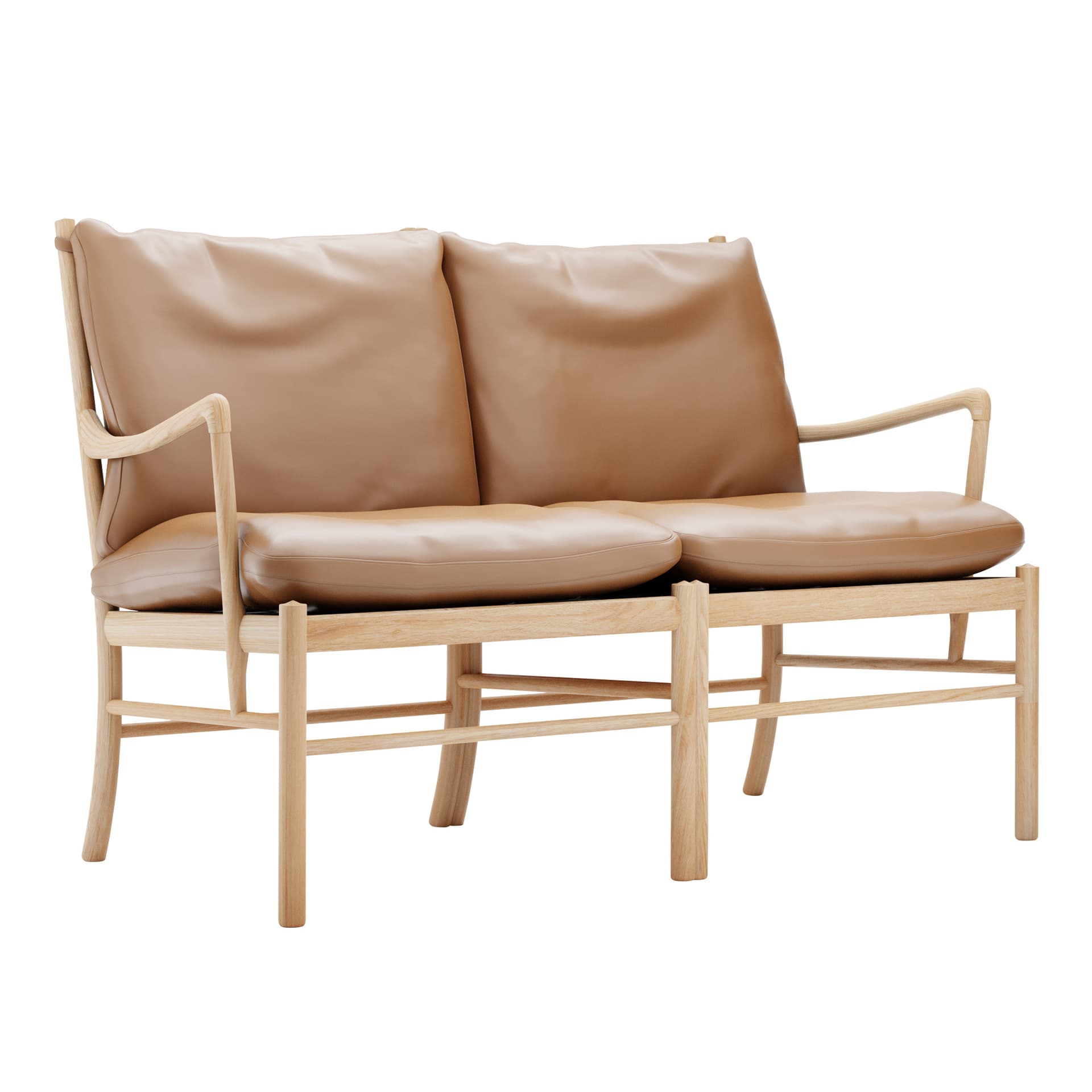 Carl Hansen - OW149-2 - Colonial Sofa, Oljad Ek, Lädergrupp B Thor - 307 - Sofaer - Ole Wanscher - Brun