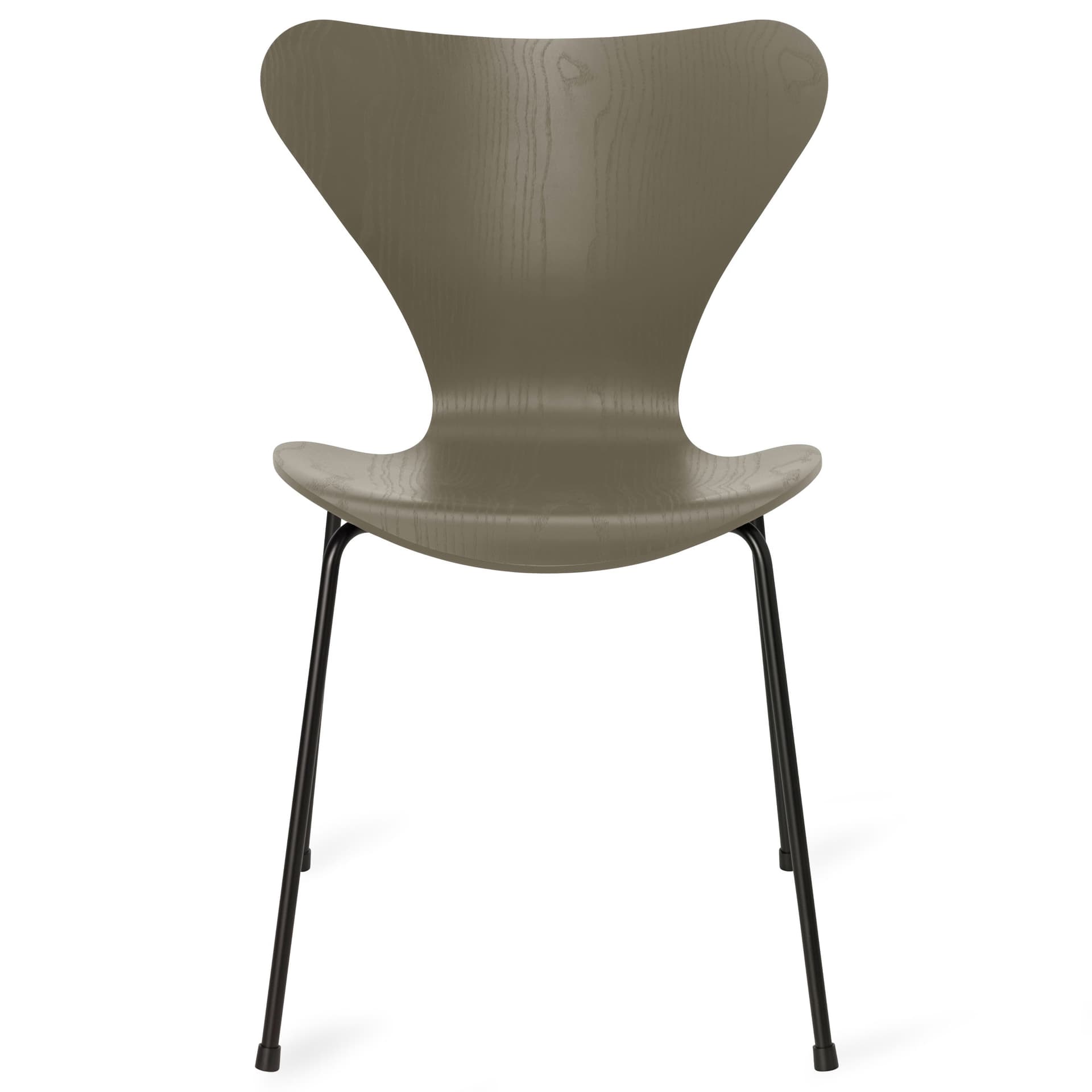 Fritz Hansen - Series 7 stol 3107 farget askfiner stålram svart olive green - Spisestoler - Arne Jacobsen - Grønn - Metall/Tre