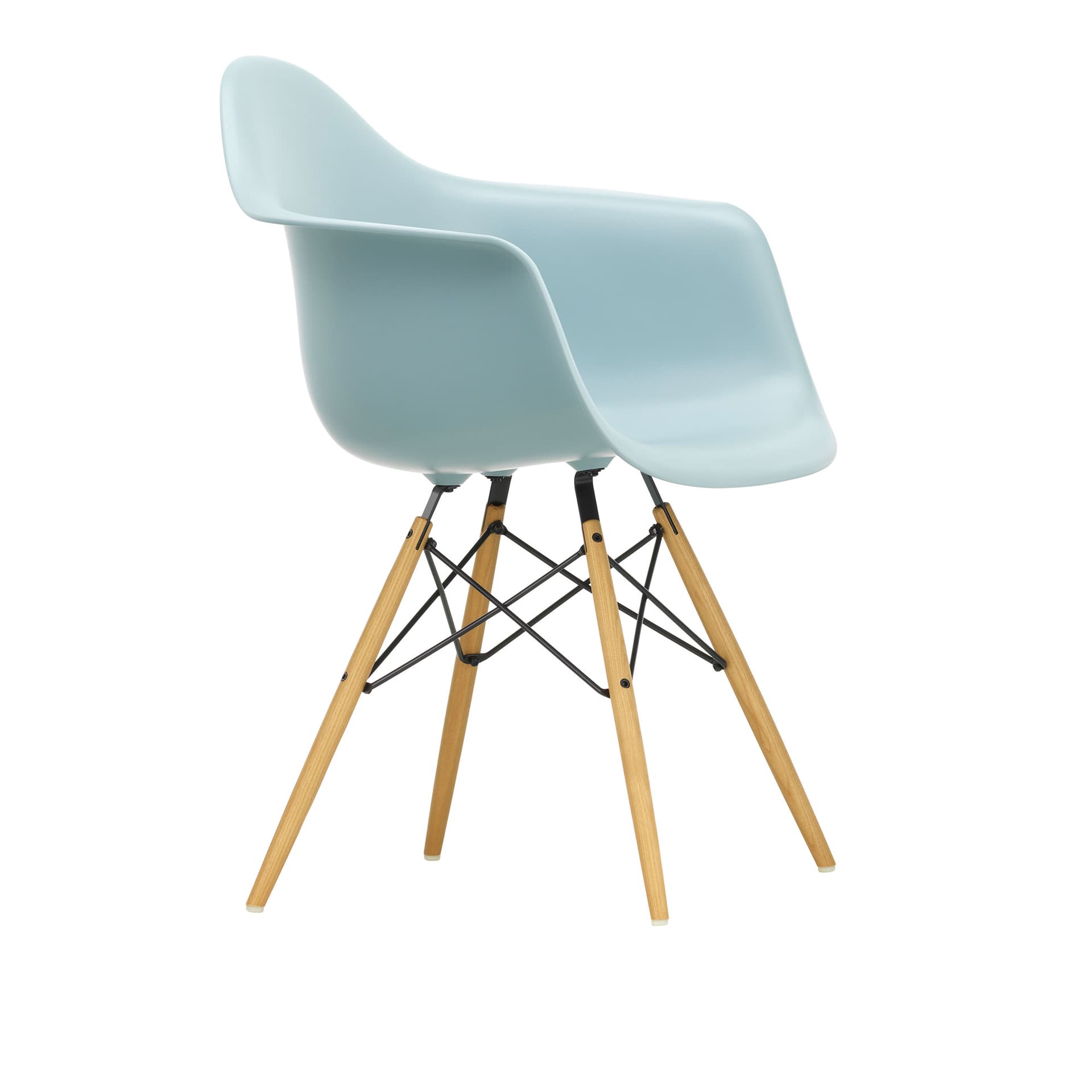 Vitra - Eames Plastic Armchair DAW - 23 Ice Grey - Ash Honey Tone - Spisestoler - Charles & Ray Eames - Grå - Metall/Tre/Plast