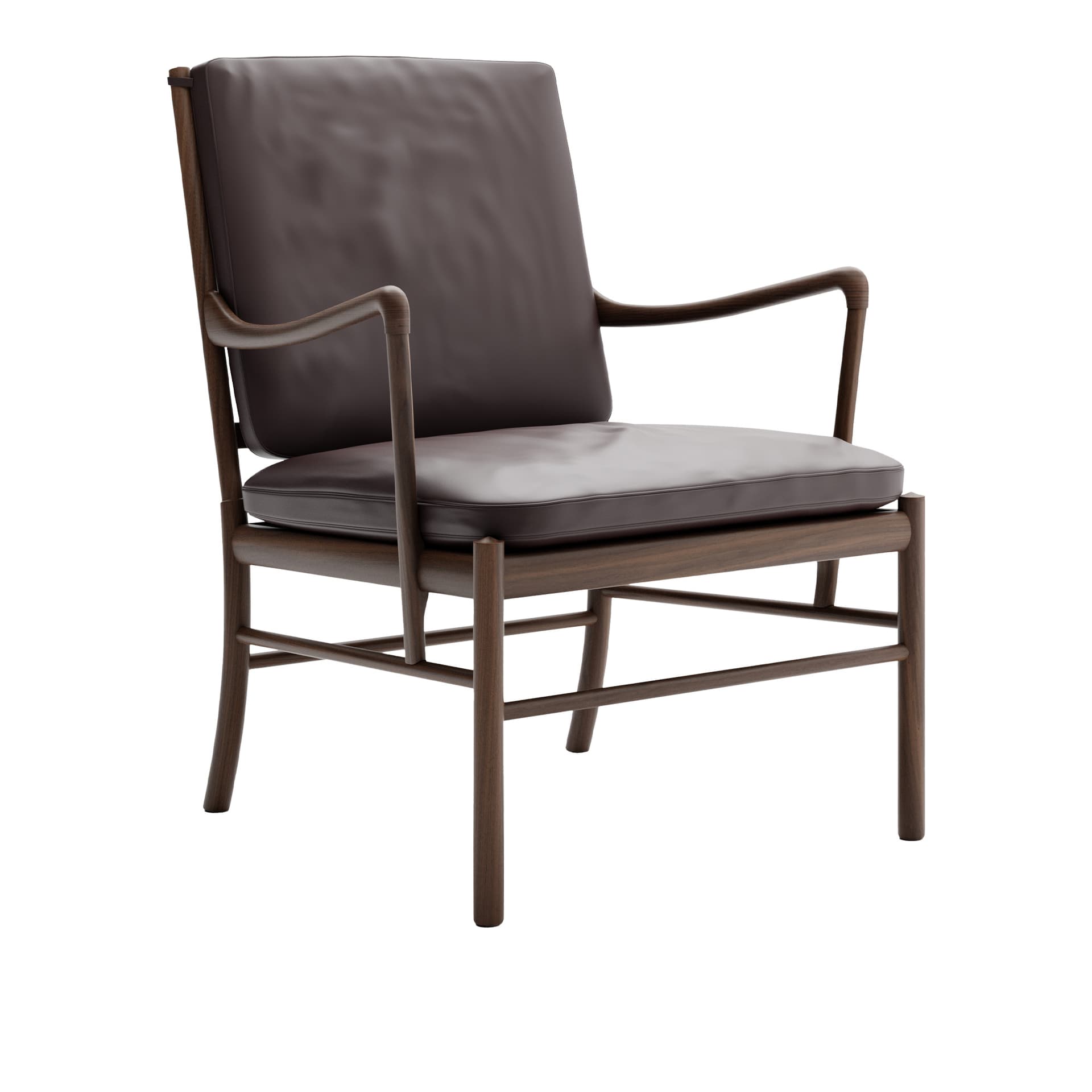 Carl Hansen - OW149 - Colonial Chair, Oljad Valnöt, Lädergrupp B Thor - 306 - Lenestoler - Ole Wanscher - Brun - Lær/Tre