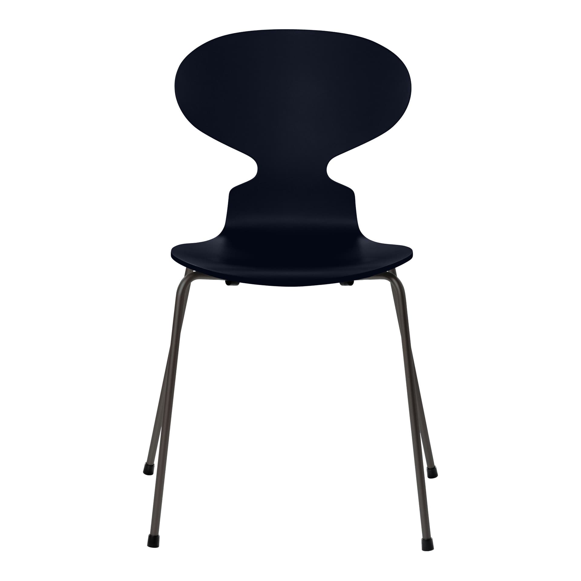 Fritz Hansen - Ant 3101 lakkert bøketrefinér stålstativ varm grafitt midnight blue - Spisestoler - Arne Jacobsen - Blå - Metall/Tre