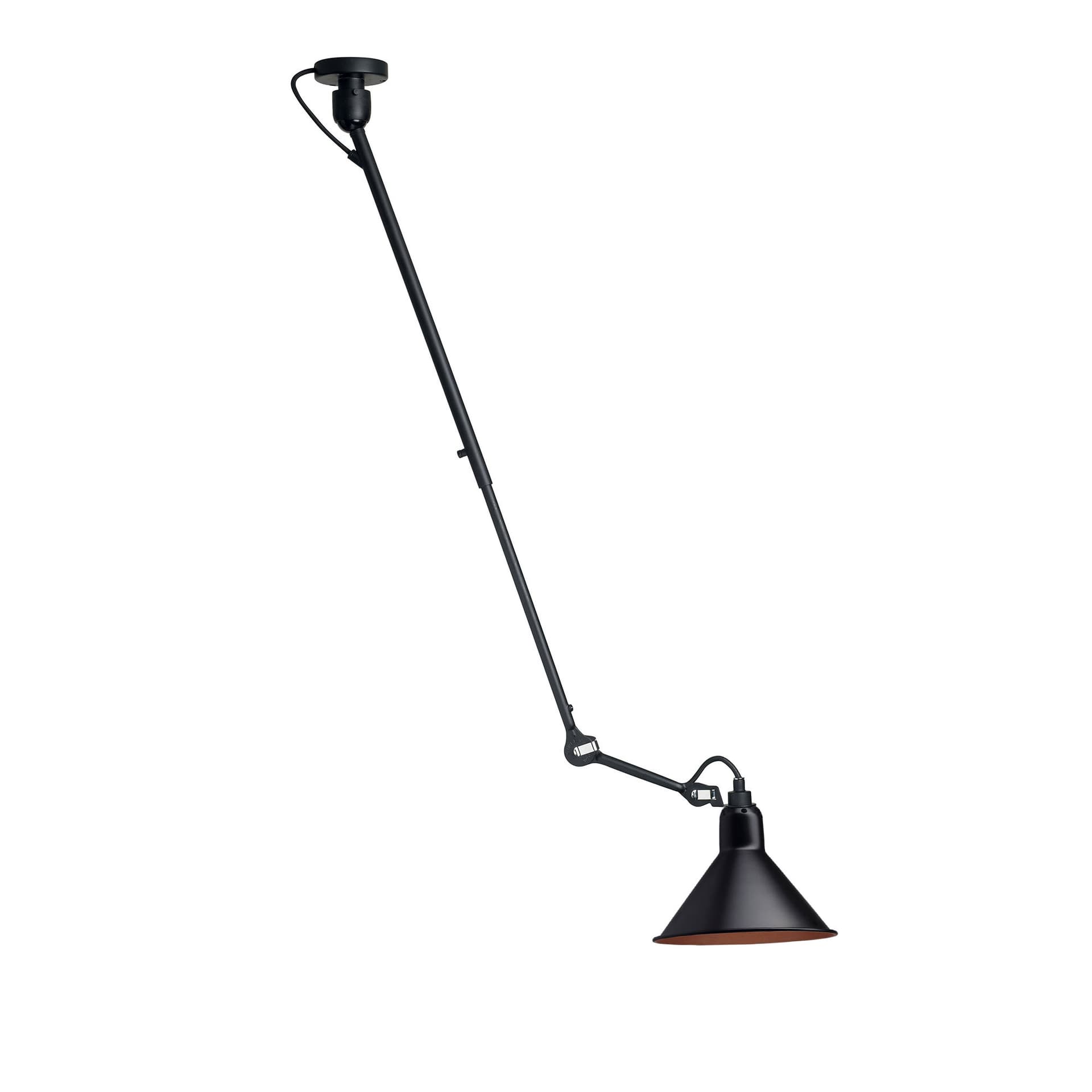 DCWéditions - Lampe Gras No302 - Conic, Svart med kopparinsida - Pendellamper - Bernard-Albin Gras - Svart